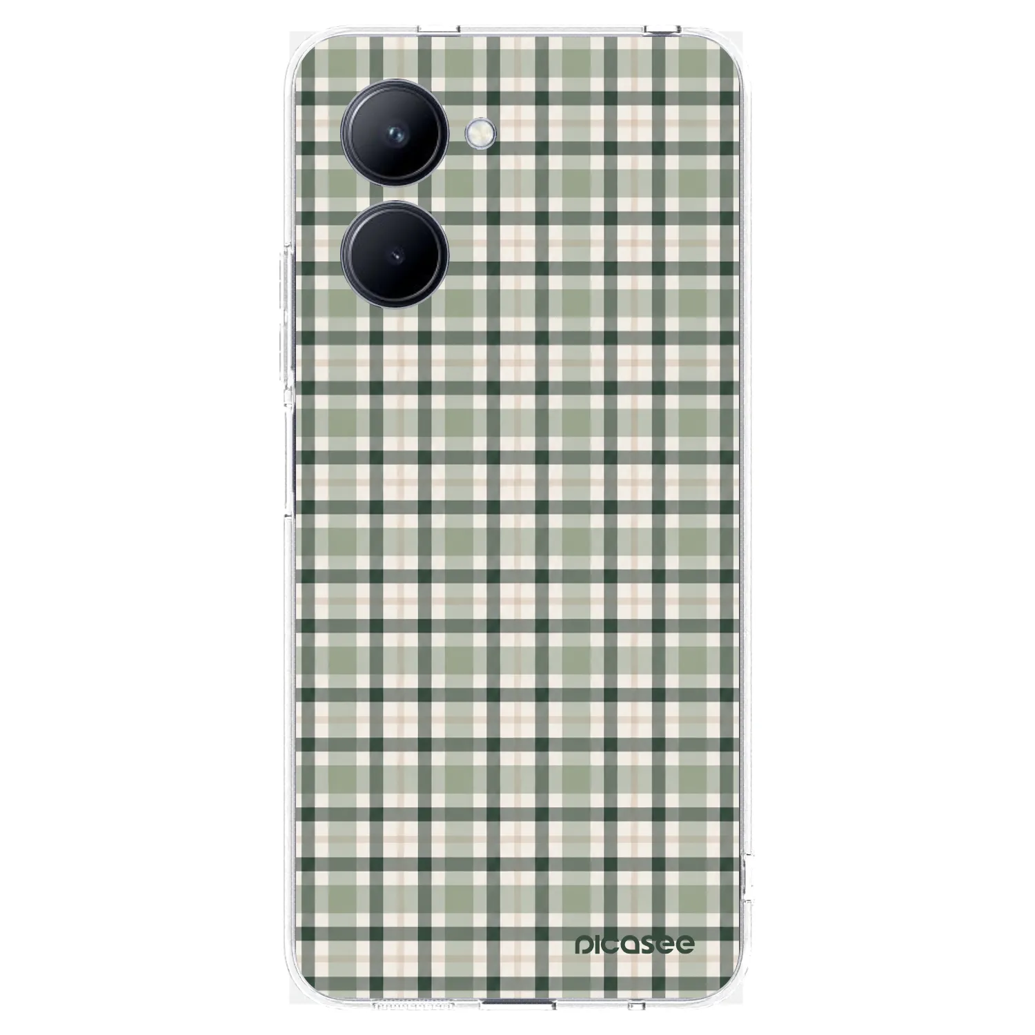 Picasee átlátszó szilikon tok az alábbi mobiltelefonokra Realme C33 (2023) - Sage Tartan