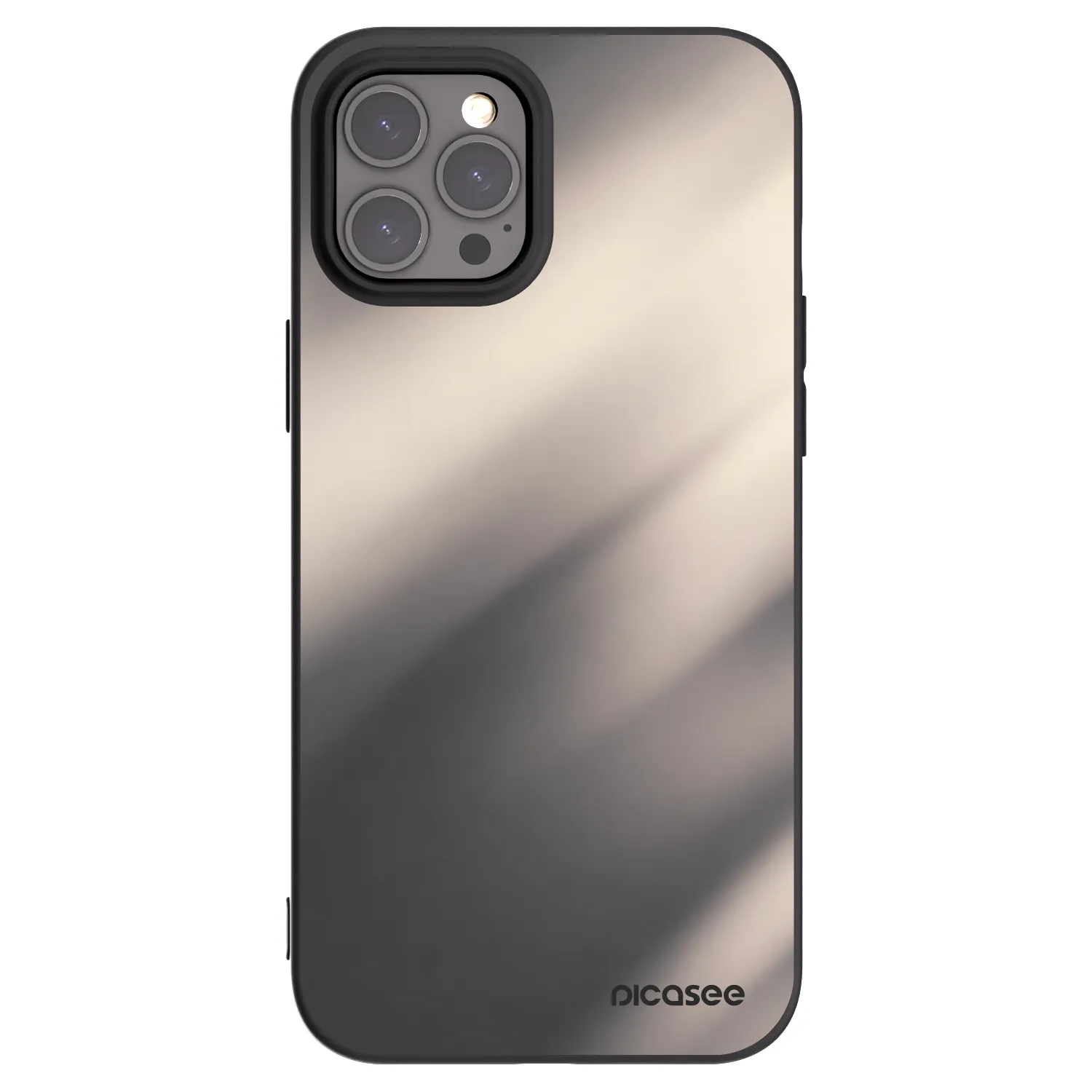Picasee fekete szilikon tok az alábbi mobiltelefonokra Apple iPhone 12 Pro Max - Smoky Beige