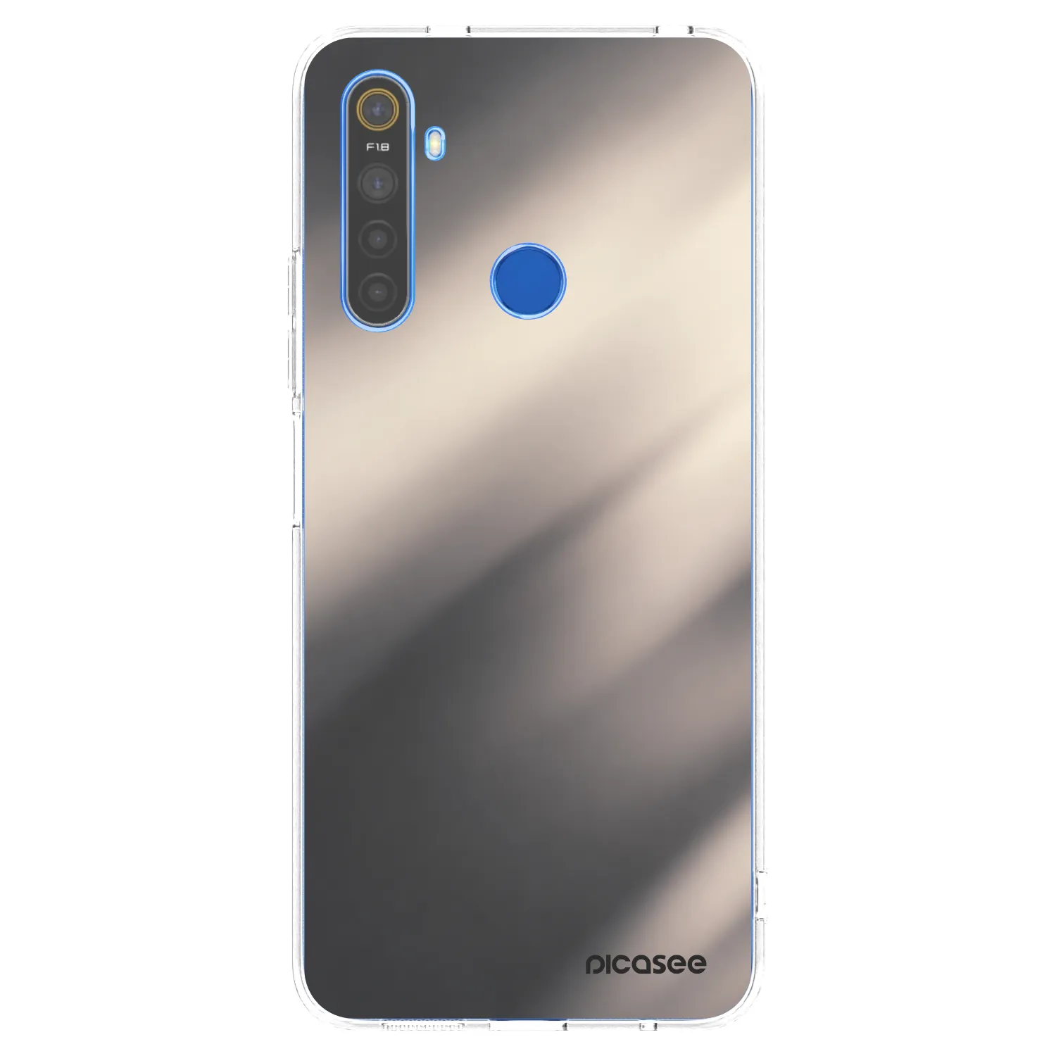 Picasee átlátszó szilikon tok az alábbi mobiltelefonokra Realme 5 - Smoky Beige