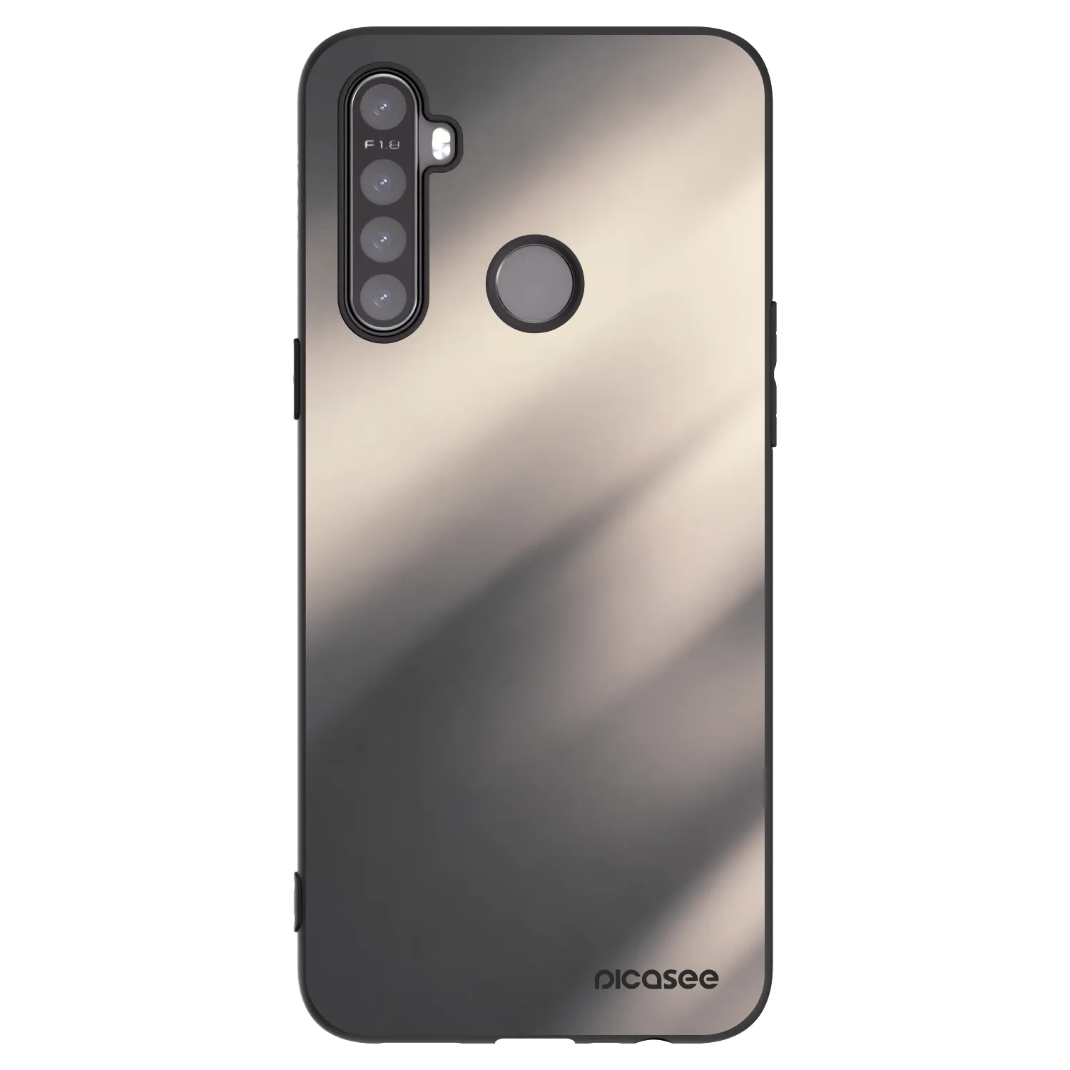 Picasee fekete szilikon tok az alábbi mobiltelefonokra Realme 5 - Smoky Beige