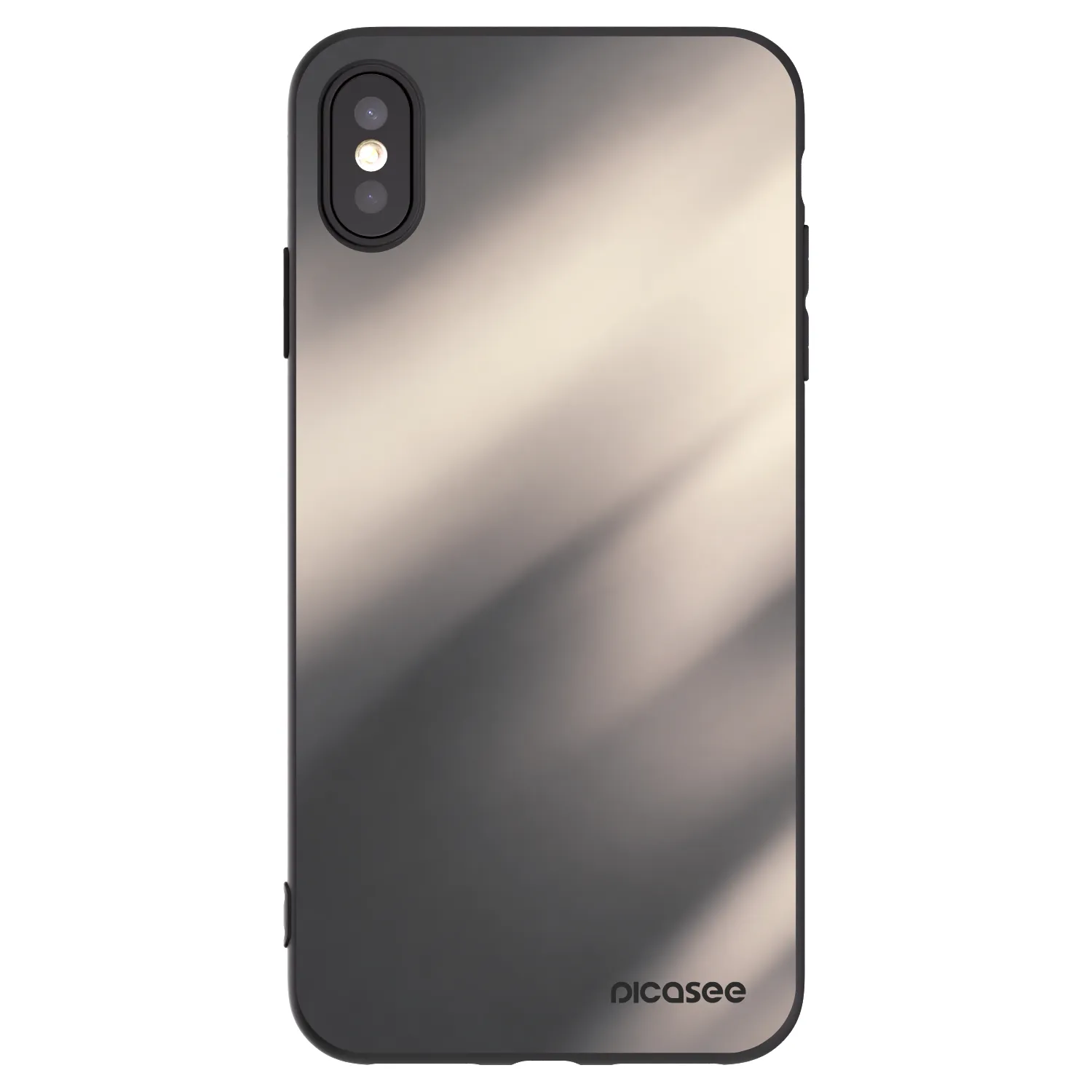 Picasee fekete szilikon tok az alábbi mobiltelefonokra Apple iPhone XS Max - Smoky Beige