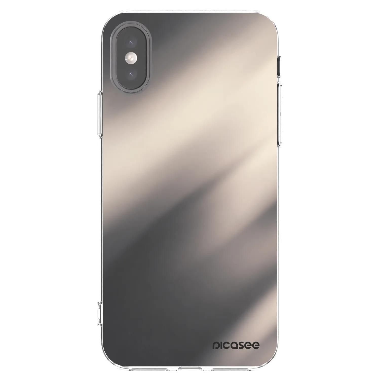 Picasee átlátszó szilikon tok az alábbi mobiltelefonokra Apple iPhone X/XS - Smoky Beige