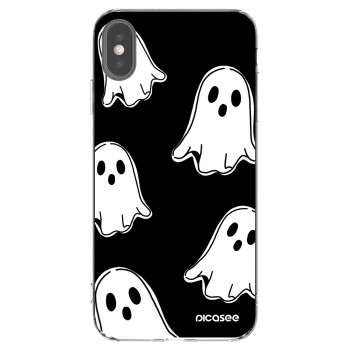 Picasee átlátszó szilikon tok az alábbi mobiltelefonokra Apple iPhone XS Max - Black ghosts