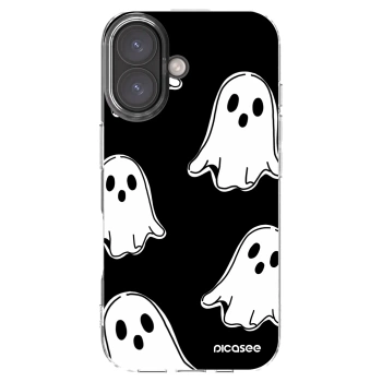 Picasee átlátszó szilikon tok az alábbi mobiltelefonokra Apple iPhone 16 - Black ghosts