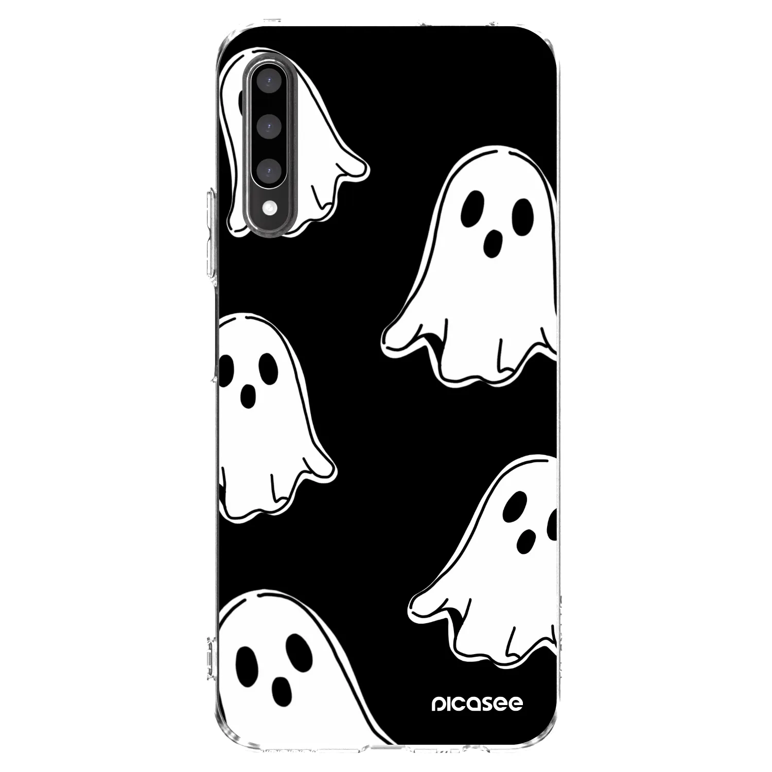 Picasee átlátszó szilikon tok az alábbi mobiltelefonokra Honor 9X Pro - Black ghosts
