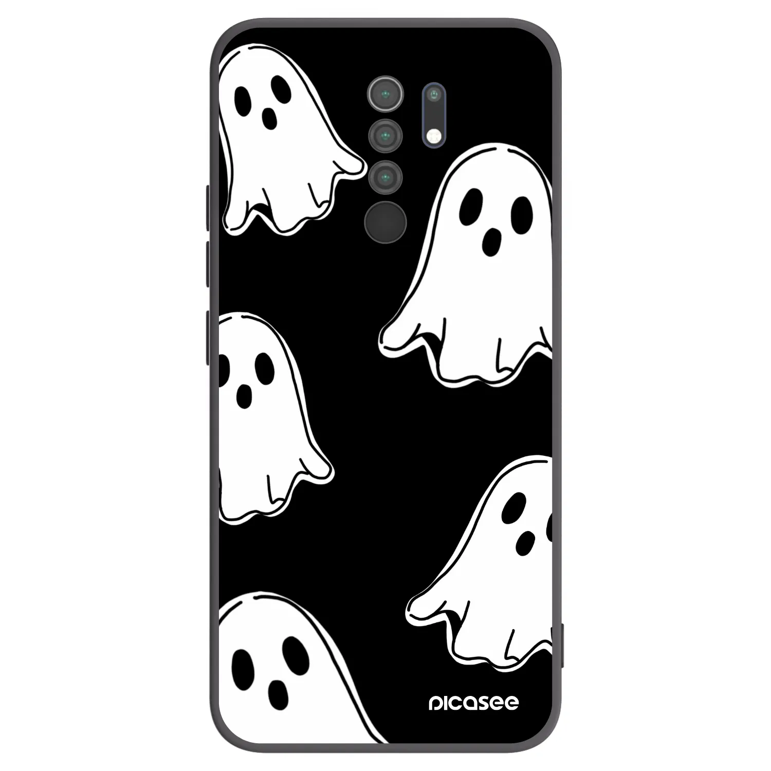 Picasee fekete szilikon tok az alábbi mobiltelefonokra Xiaomi Redmi 9 - Black ghosts