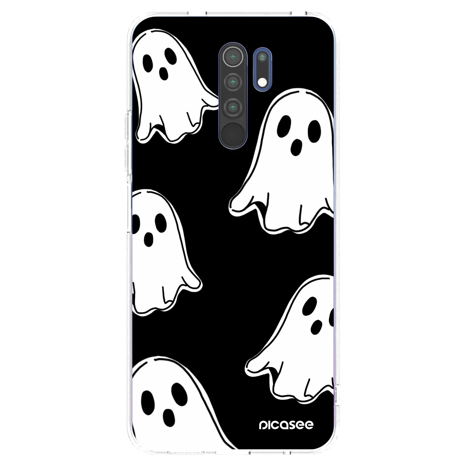 Picasee átlátszó szilikon tok az alábbi mobiltelefonokra Xiaomi Redmi 9 - Black ghosts