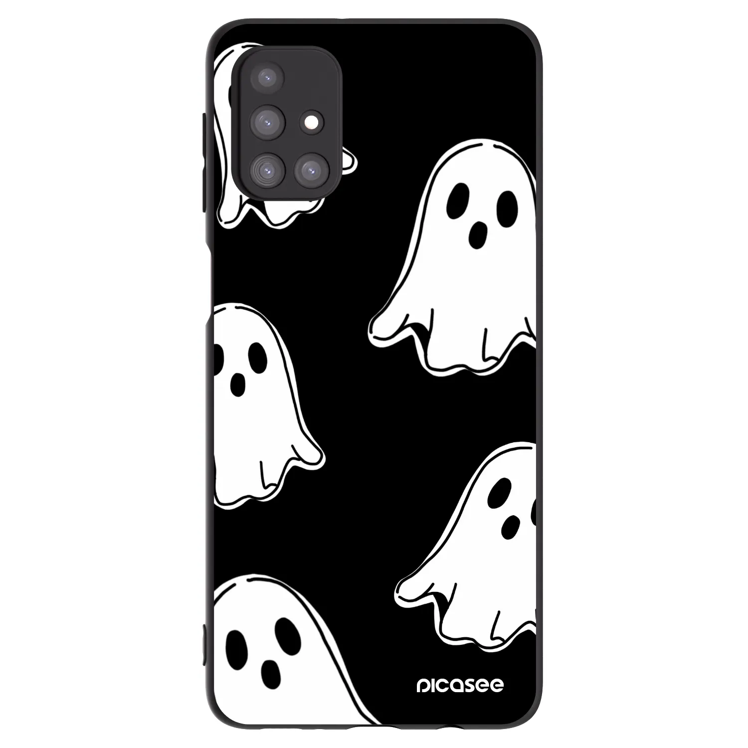 Picasee fekete szilikon tok az alábbi mobiltelefonokra Samsung Galaxy M31s - Black ghosts