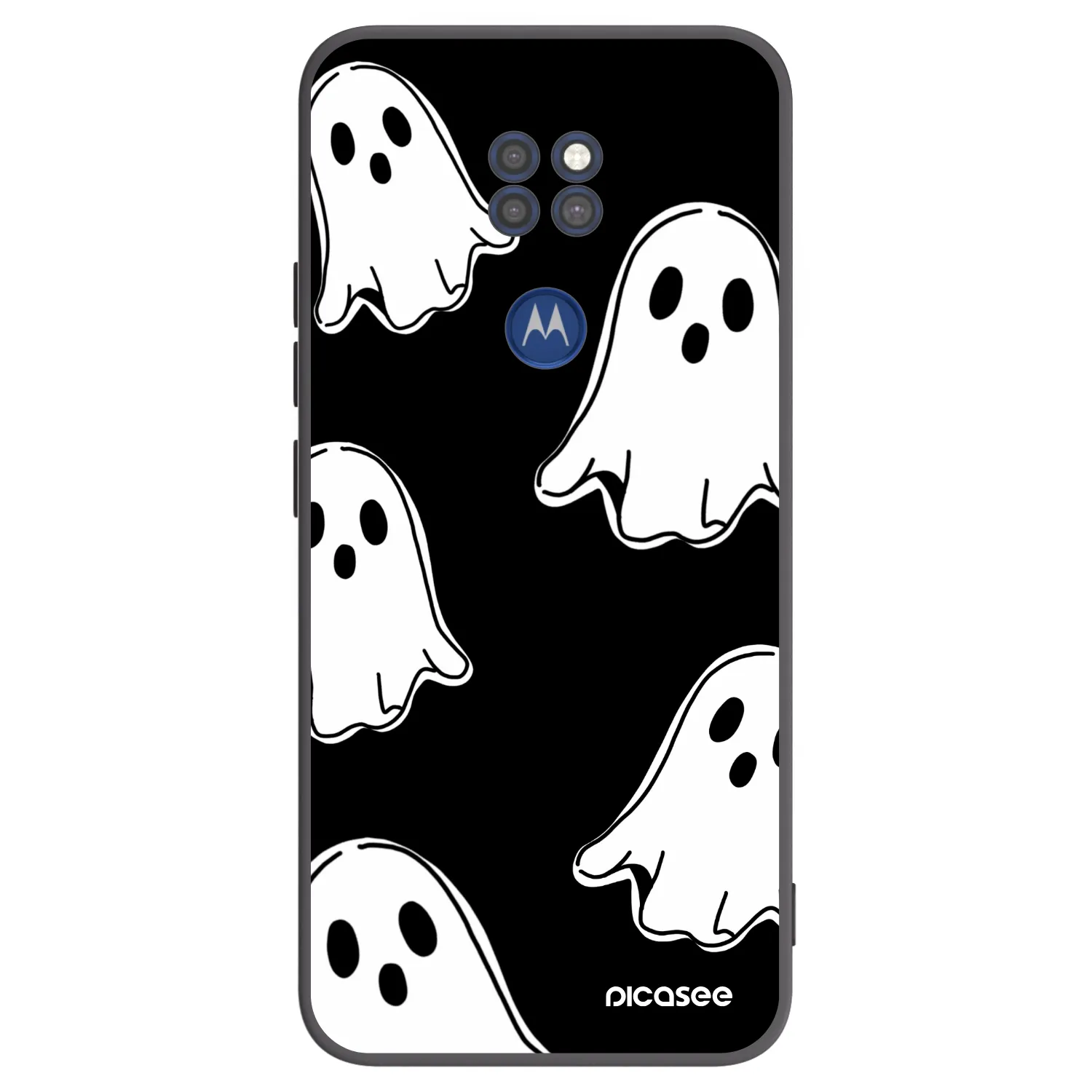 Picasee fekete szilikon tok az alábbi mobiltelefonokra Motorola Moto G9 Play - Black ghosts