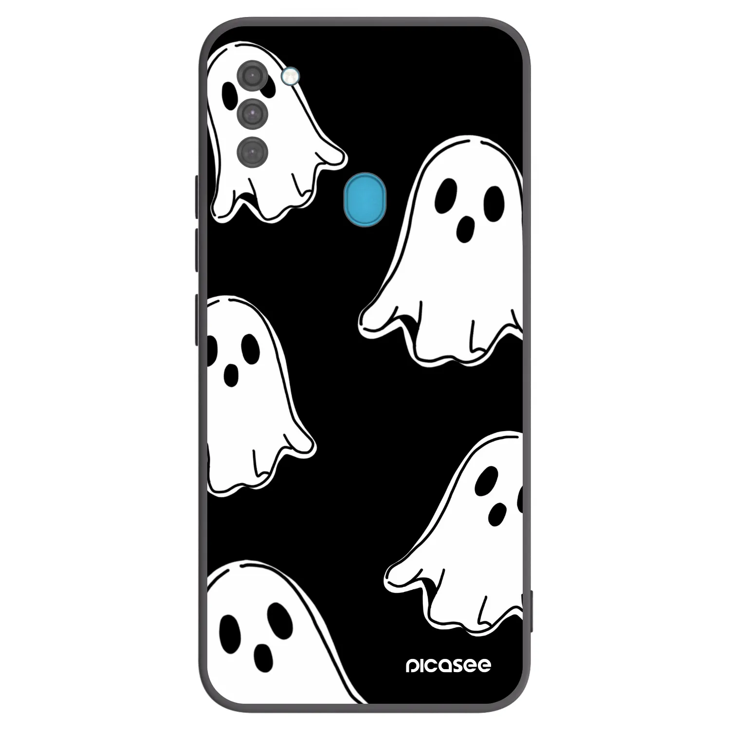 Picasee fekete szilikon tok az alábbi mobiltelefonokra Samsung Galaxy M11 - Black ghosts