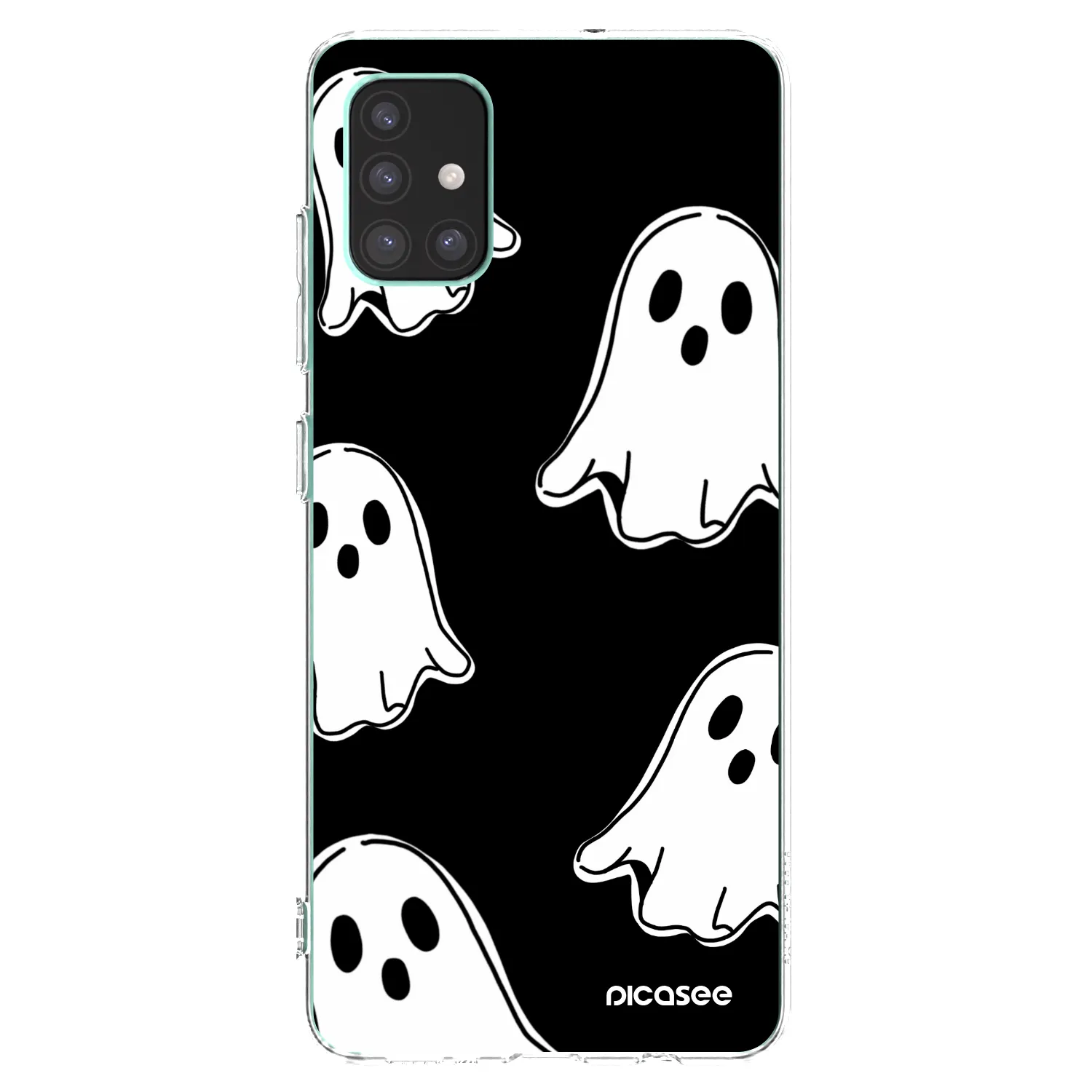 Picasee átlátszó szilikon tok az alábbi mobiltelefonokra Samsung Galaxy M51 M515F - Black ghosts
