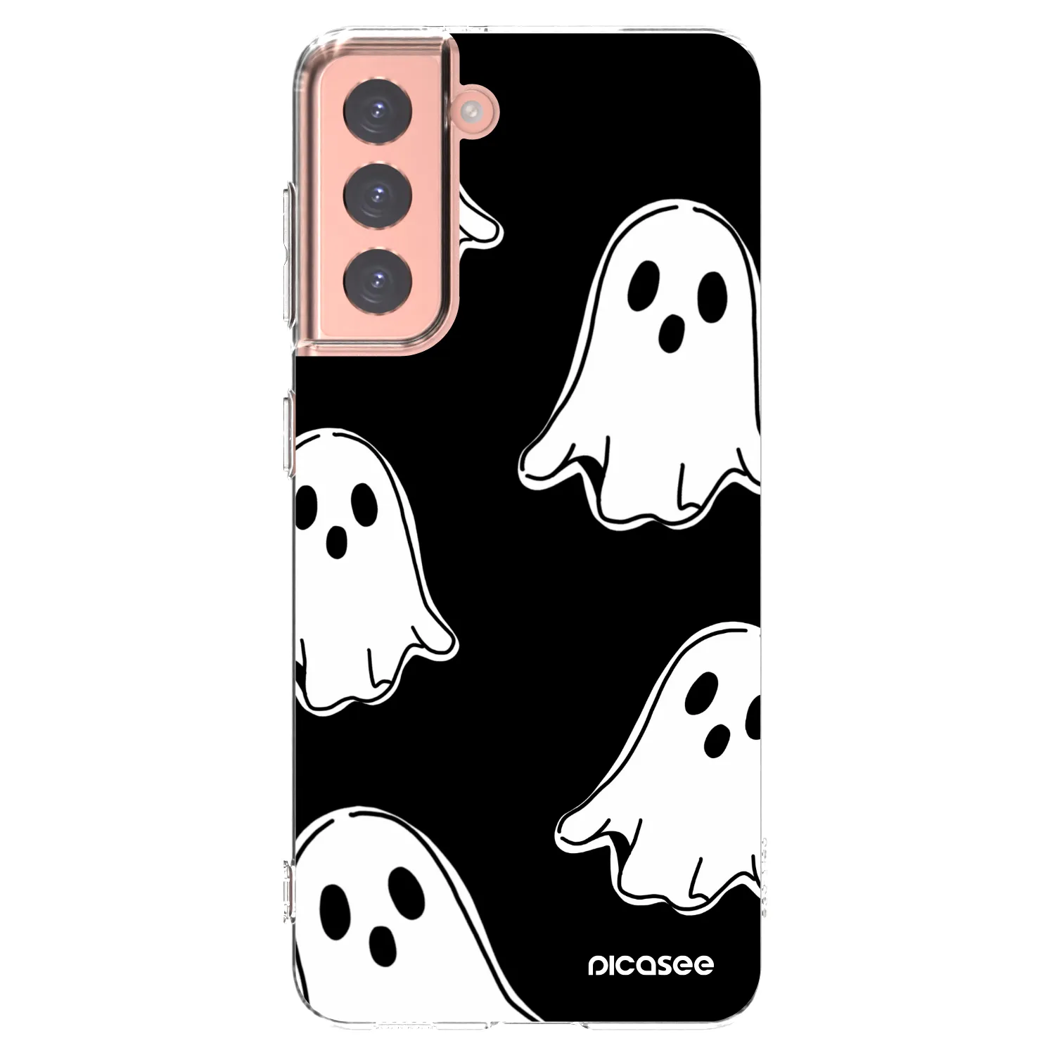 Picasee átlátszó szilikon tok az alábbi mobiltelefonokra Samsung Galaxy S21 5G G991B - Black ghosts