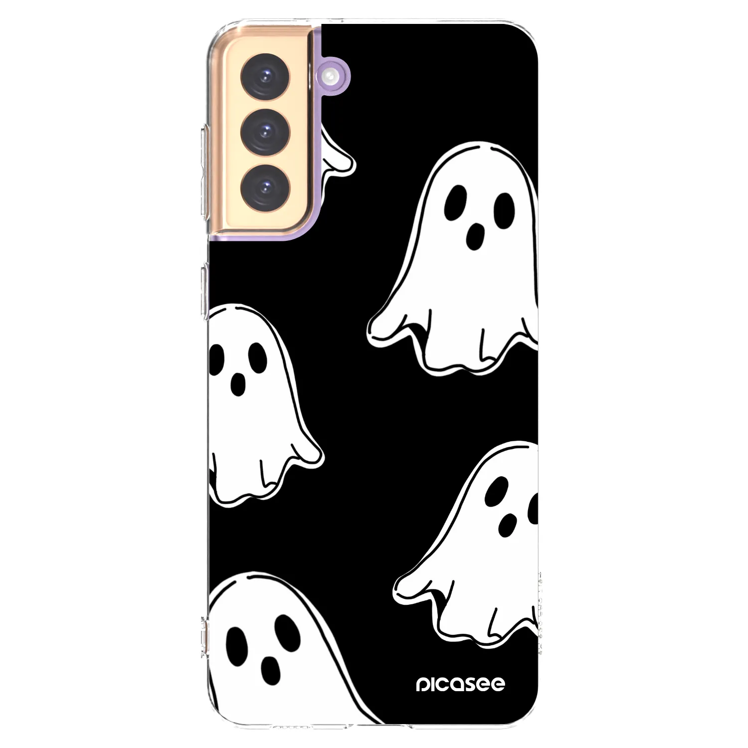 Picasee átlátszó szilikon tok az alábbi mobiltelefonokra Samsung Galaxy S21+ 5G G996F - Black ghosts
