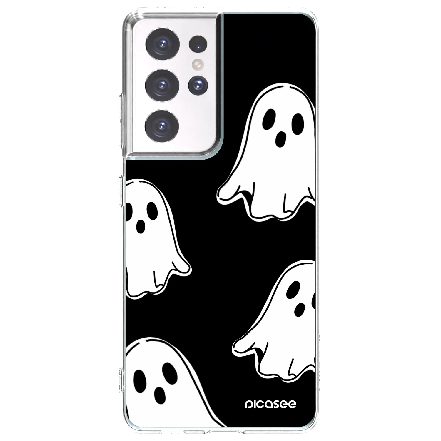 Picasee átlátszó szilikon tok az alábbi mobiltelefonokra Samsung Galaxy S21 Ultra 5G G998B - Black ghosts