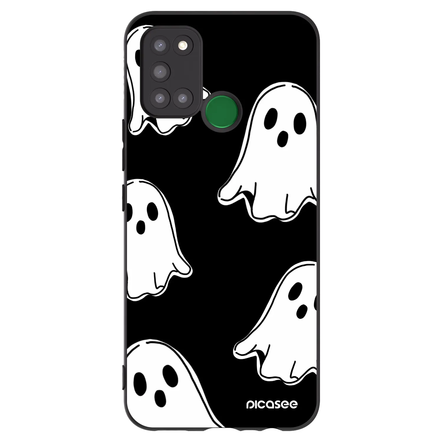 Picasee fekete szilikon tok az alábbi mobiltelefonokra Realme 7i - Black ghosts