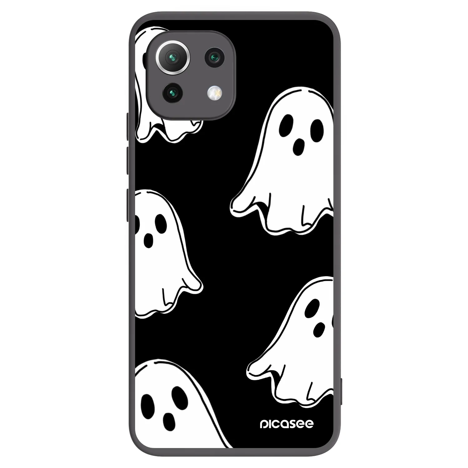 Picasee fekete szilikon tok az alábbi mobiltelefonokra Xiaomi Mi 11 Lite - Black ghosts