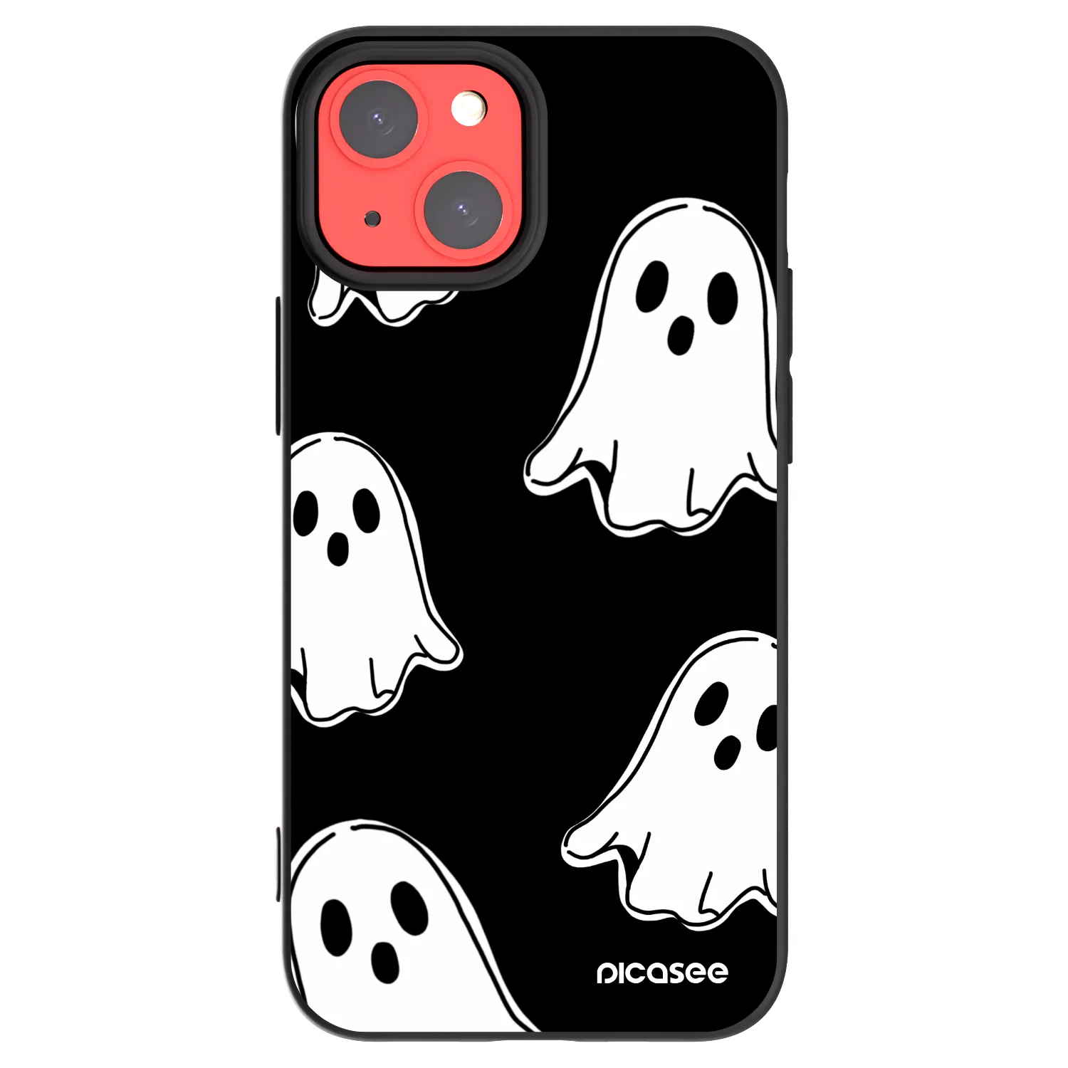Picasee fekete szilikon tok az alábbi mobiltelefonokra Apple iPhone 13 mini - Black ghosts