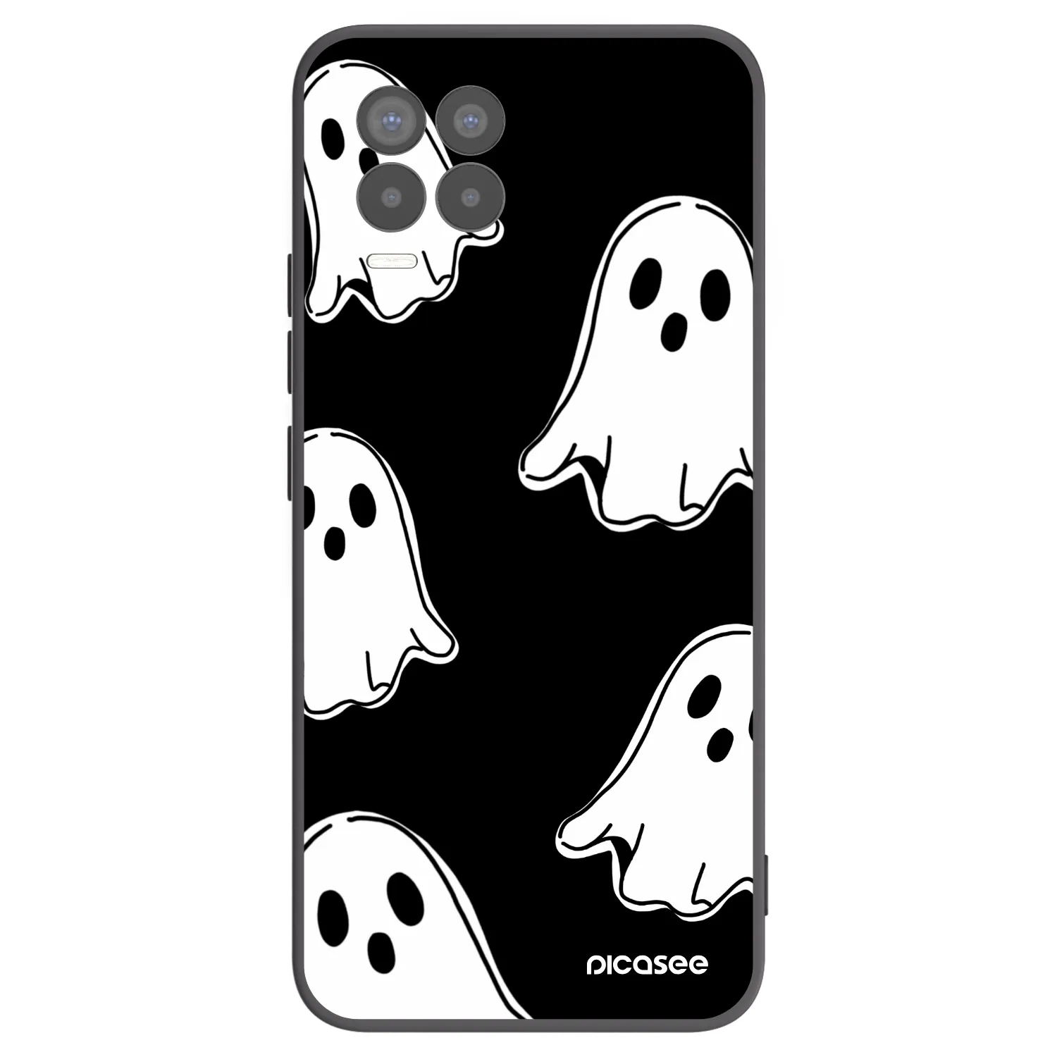 Picasee fekete szilikon tok az alábbi mobiltelefonokra Realme 8 4G - Black ghosts
