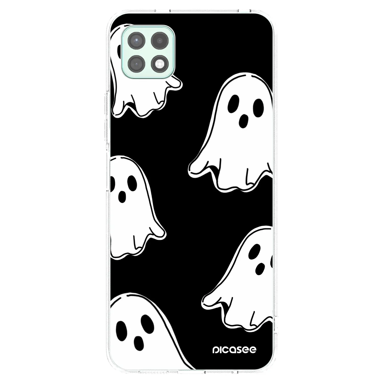 Picasee átlátszó szilikon tok az alábbi mobiltelefonokra Samsung Galaxy A22 A226B 5G - Black ghosts
