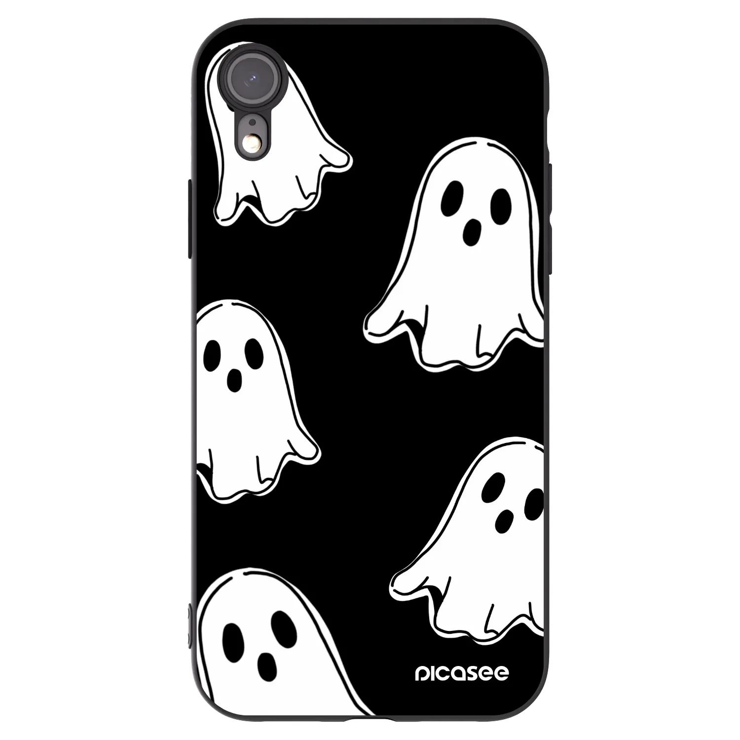Picasee fekete szilikon tok az alábbi mobiltelefonokra Apple iPhone XR - Black ghosts