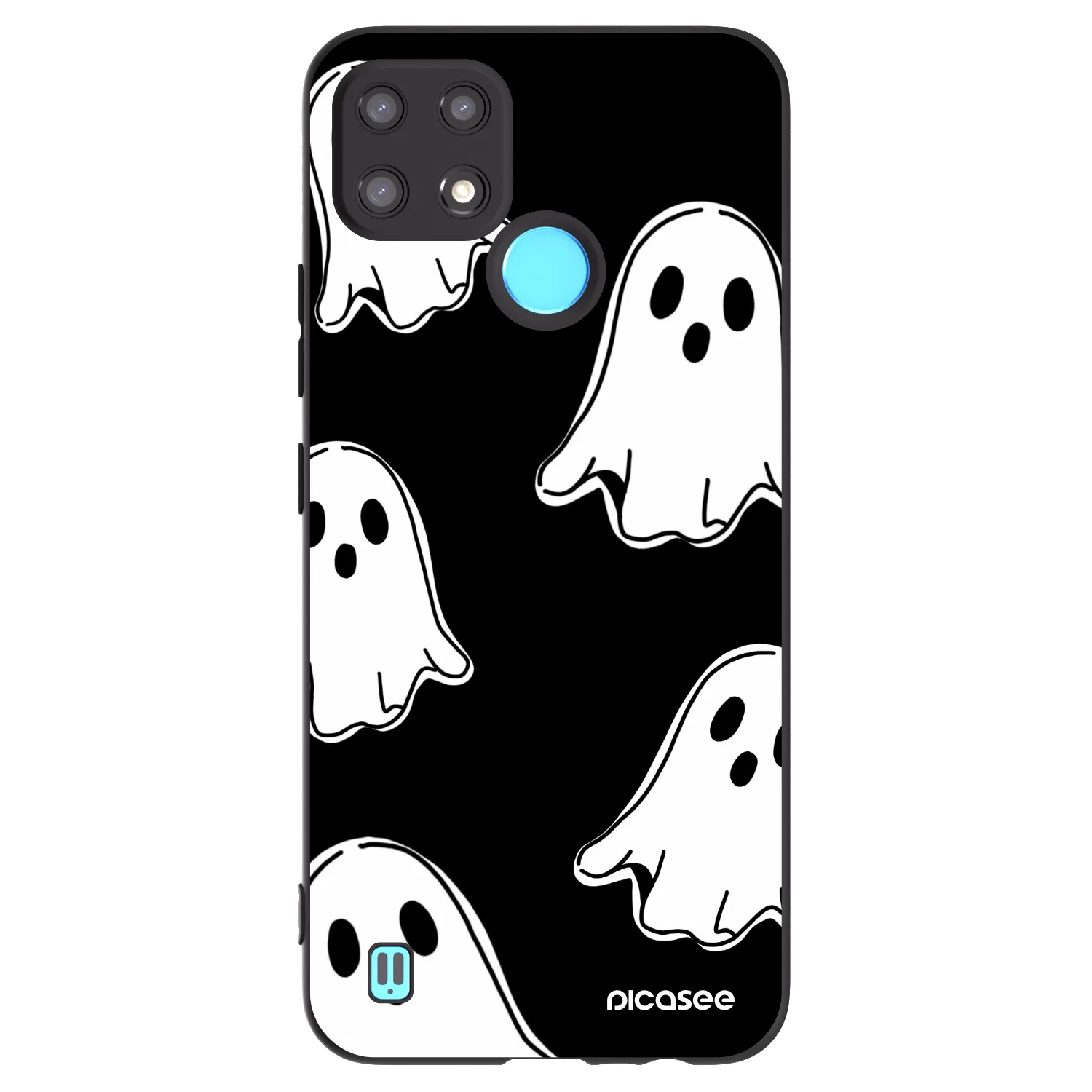 Picasee fekete szilikon tok az alábbi mobiltelefonokra Realme C21 - Black ghosts