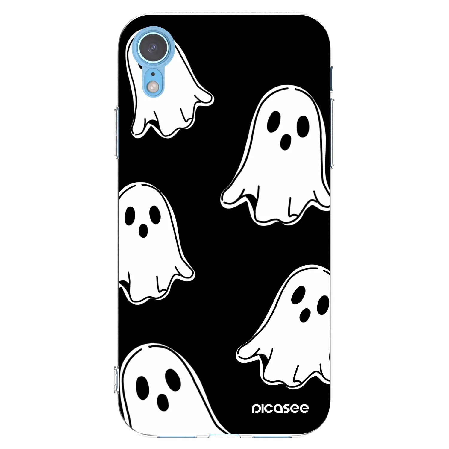 Picasee átlátszó szilikon tok az alábbi mobiltelefonokra Apple iPhone XR - Black ghosts