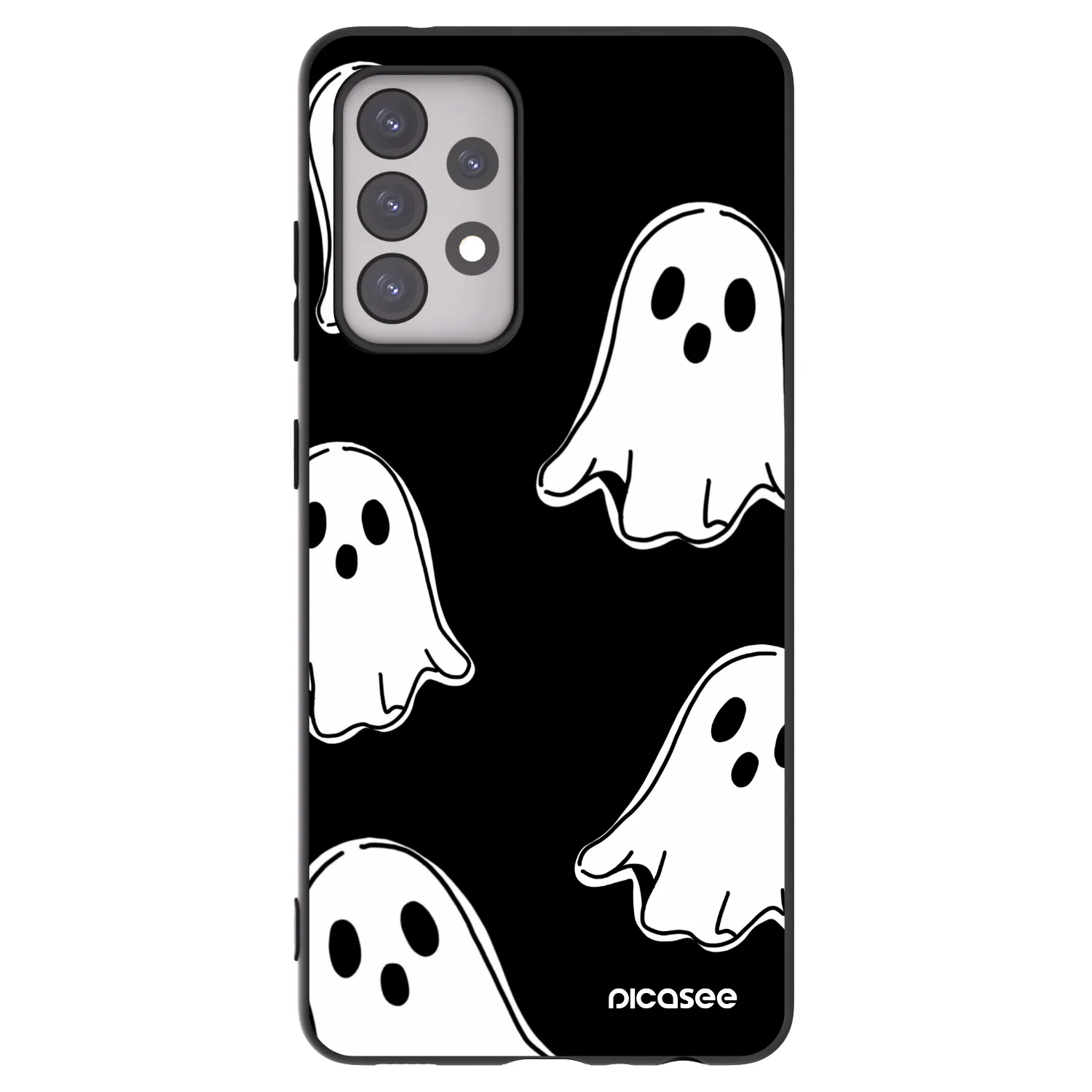 Picasee fekete szilikon tok az alábbi mobiltelefonokra Samsung Galaxy A52s 5G A528B - Black ghosts