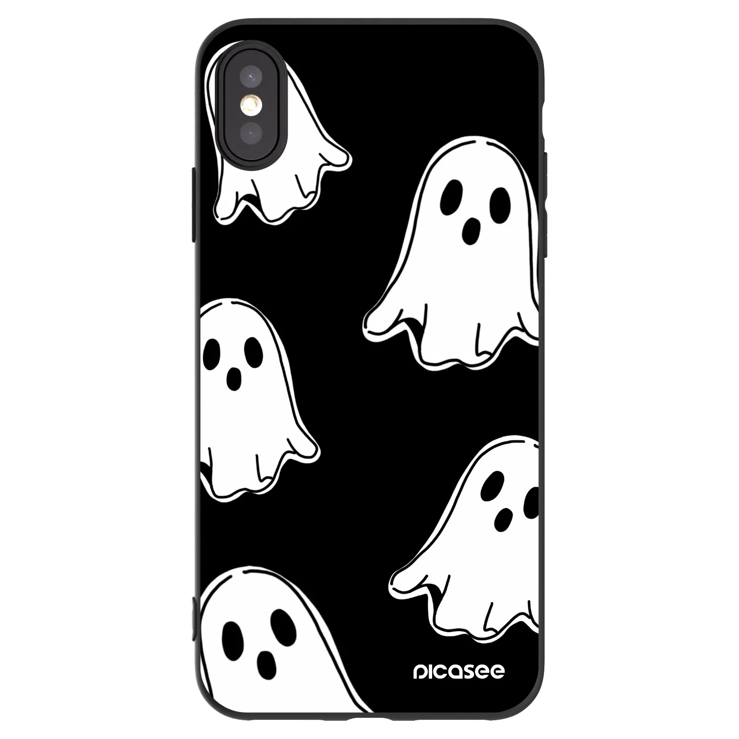 Picasee fekete szilikon tok az alábbi mobiltelefonokra Apple iPhone XS Max - Black ghosts