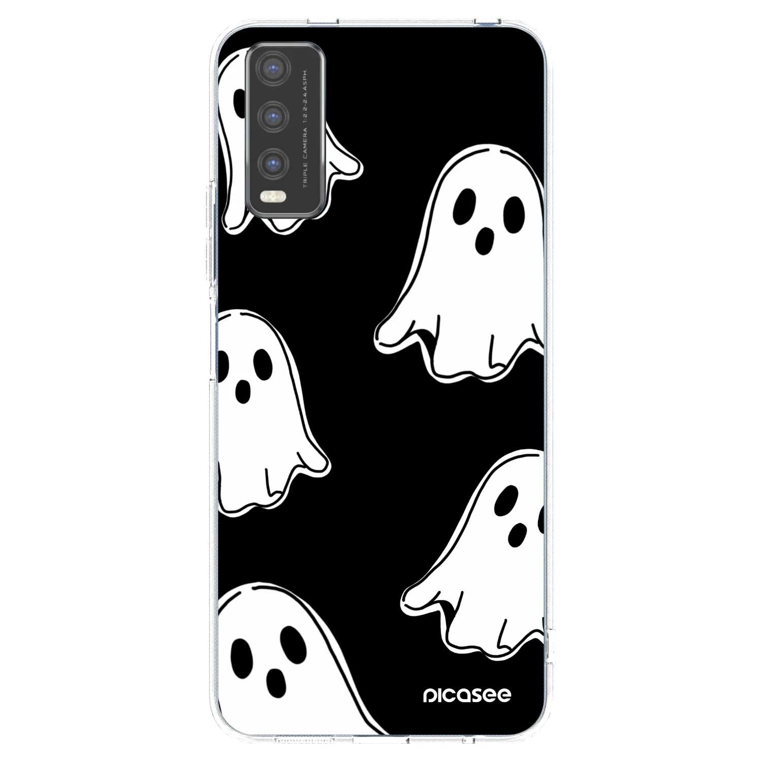 Picasee átlátszó szilikon tok az alábbi mobiltelefonokra Vivo Y20s - Black ghosts