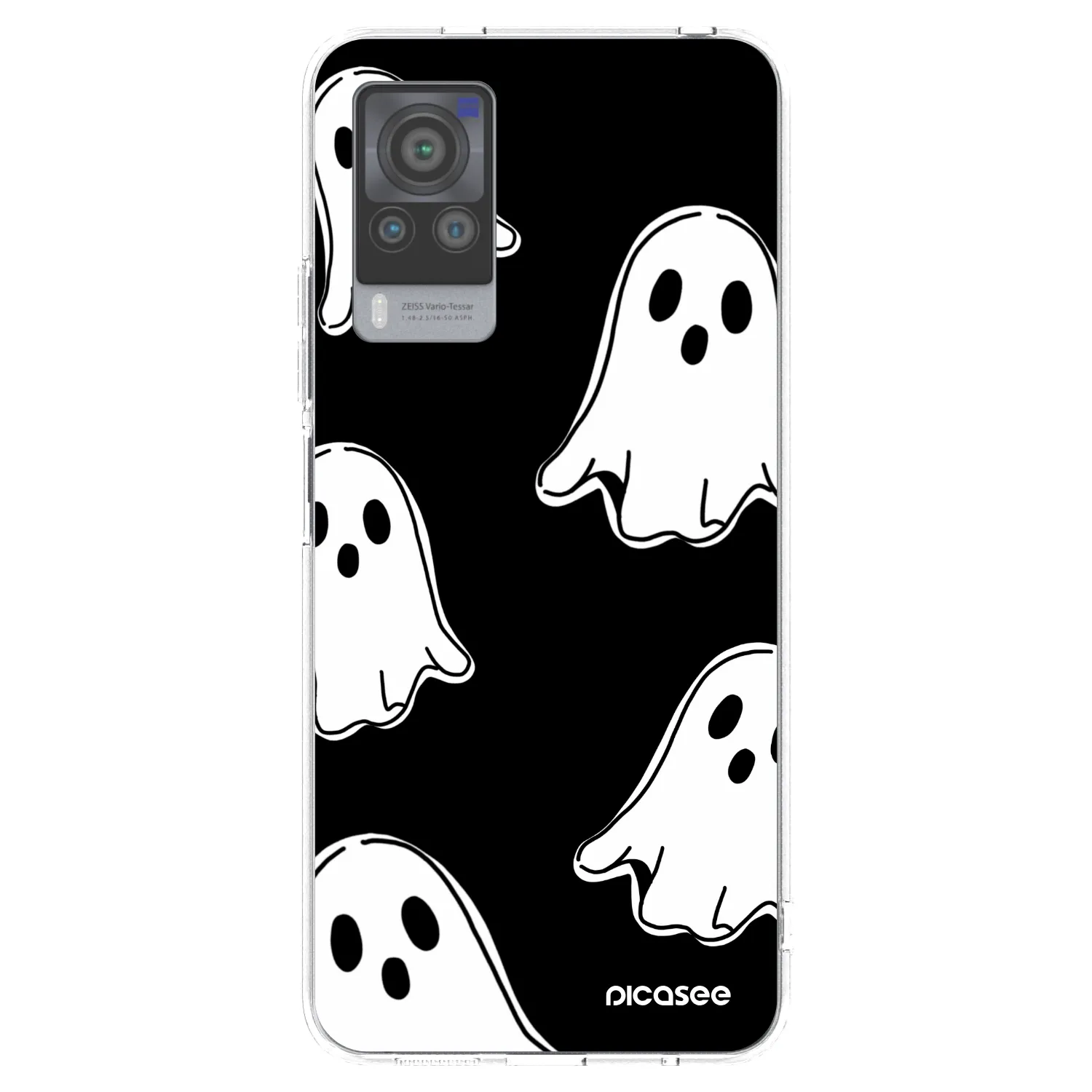 Picasee átlátszó szilikon tok az alábbi mobiltelefonokra Vivo X60 Pro 5G - Black ghosts