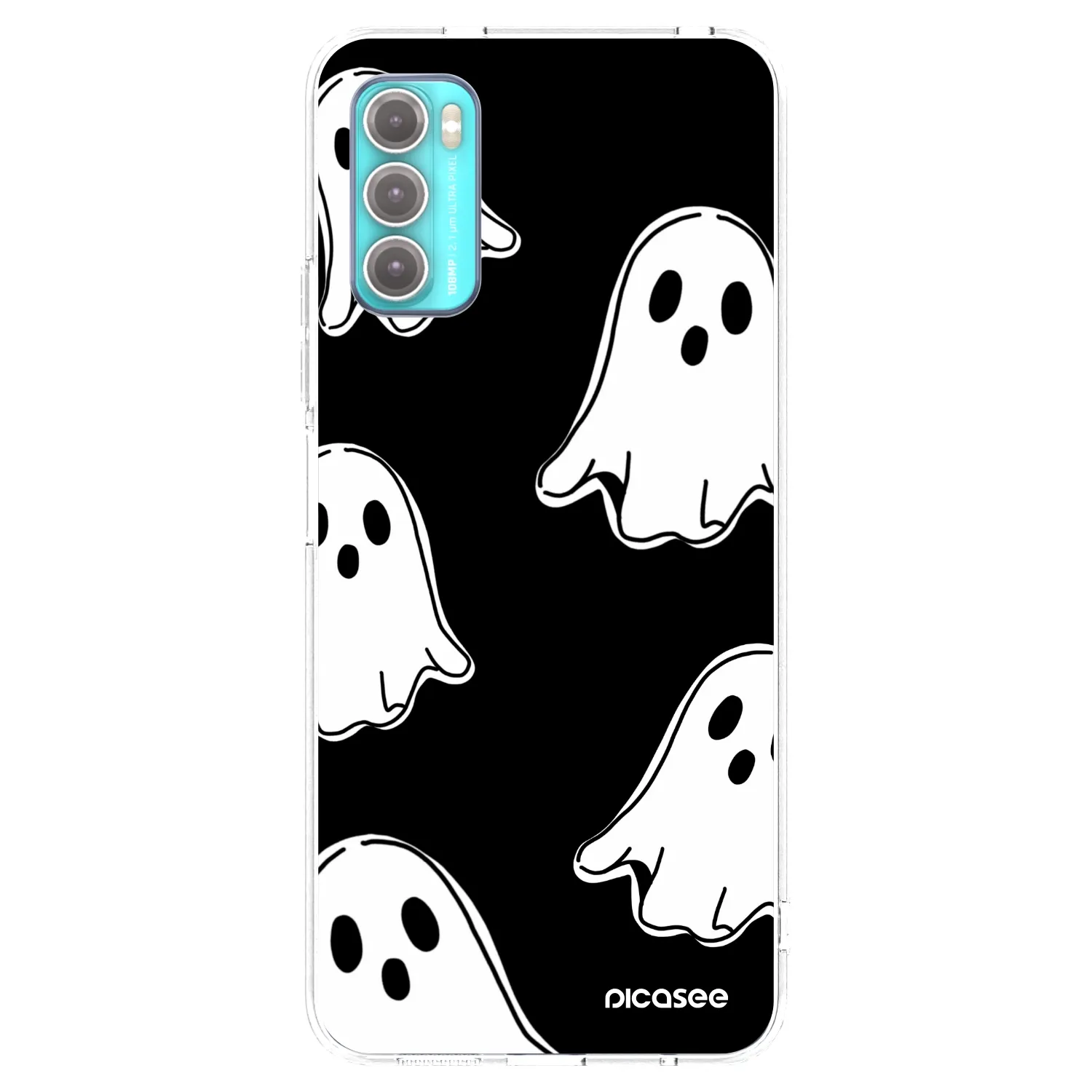 Picasee átlátszó szilikon tok az alábbi mobiltelefonokra Motorola Moto G60 - Black ghosts