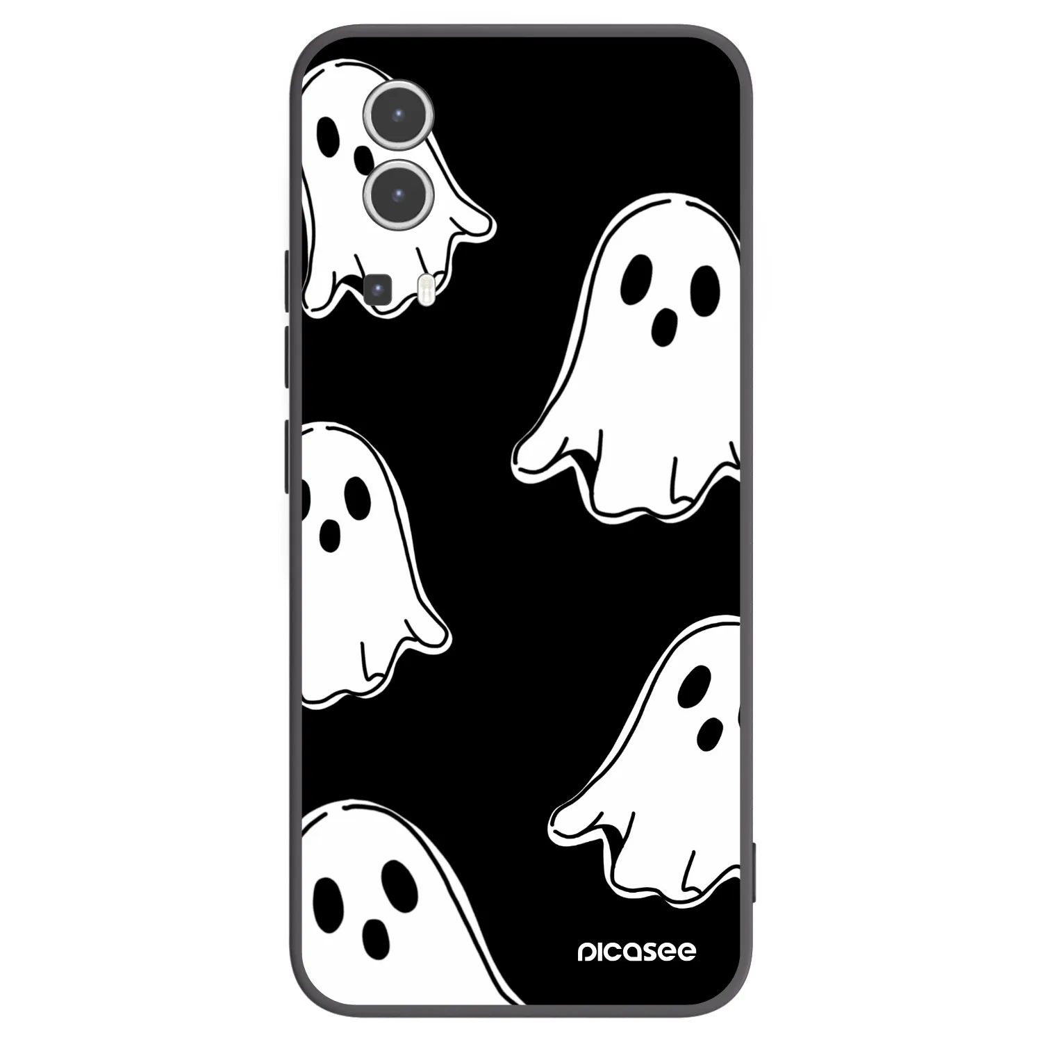 Picasee fekete szilikon tok az alábbi mobiltelefonokra Vivo Y72 5G - Black ghosts