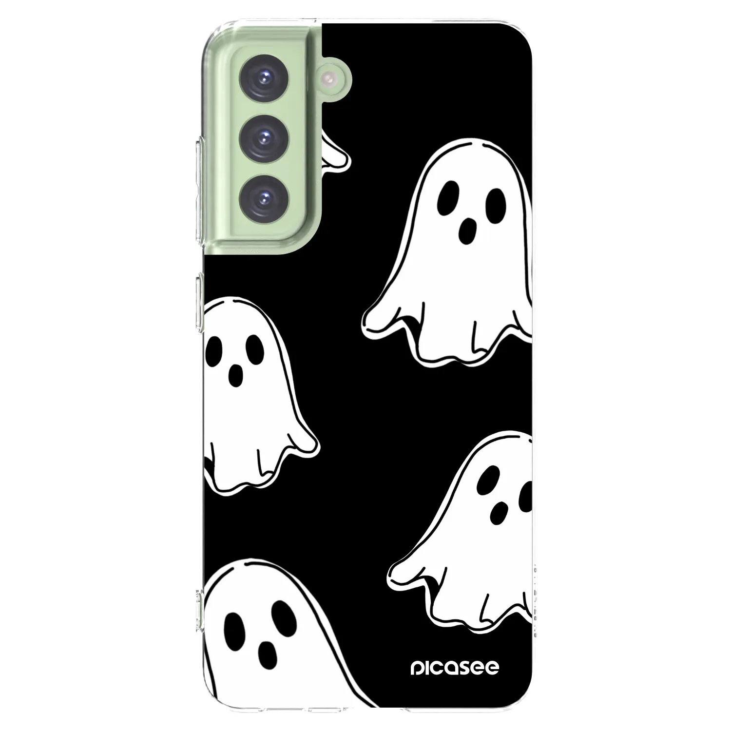 Picasee átlátszó szilikon tok az alábbi mobiltelefonokra Samsung Galaxy S21 FE 5G - Black ghosts