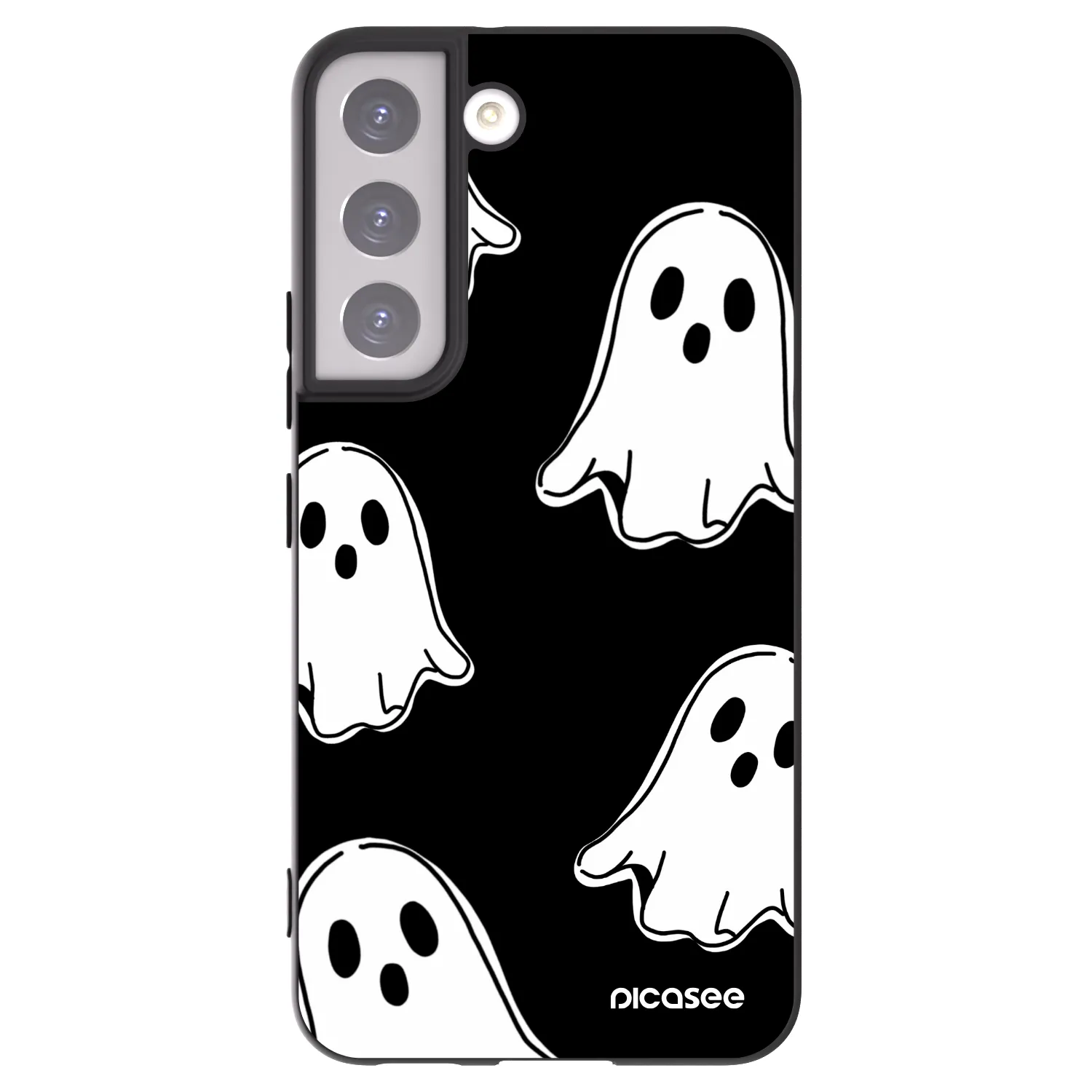 Picasee fekete szilikon tok az alábbi mobiltelefonokra Samsung Galaxy S22 5G - Black ghosts