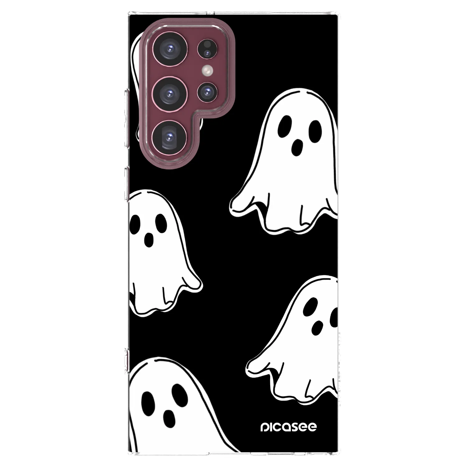 Picasee átlátszó szilikon tok az alábbi mobiltelefonokra Samsung Galaxy S22 Ultra 5G - Black ghosts
