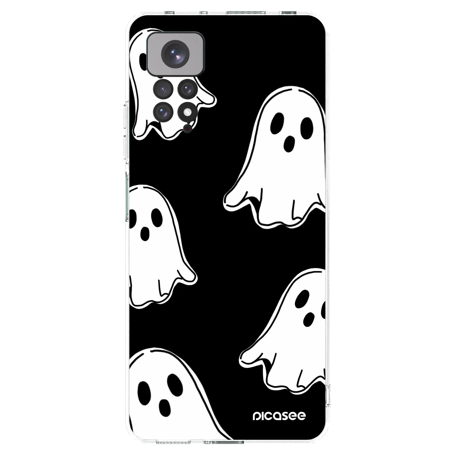 Picasee átlátszó szilikon tok az alábbi mobiltelefonokra Xiaomi Redmi Note 11 - Black ghosts