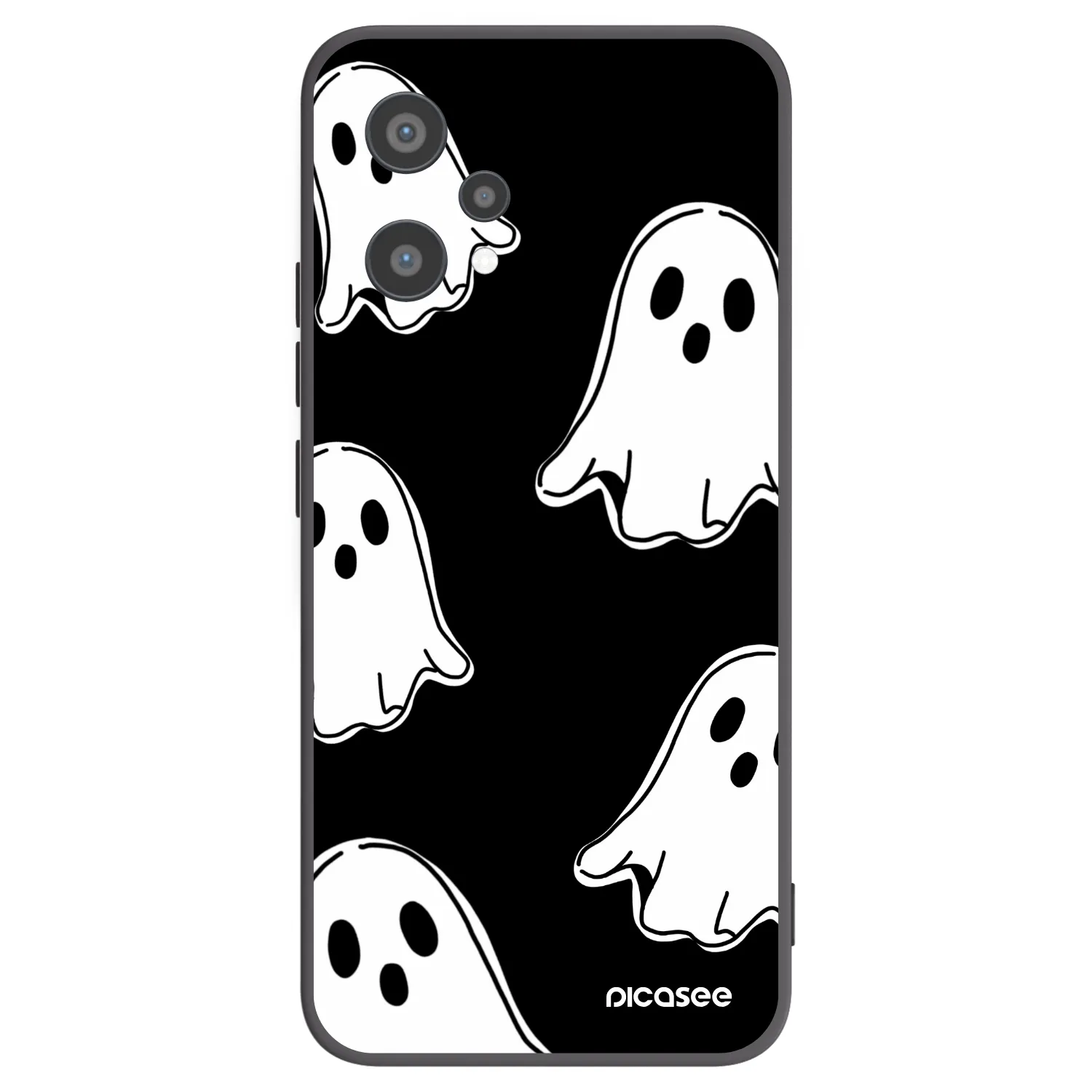 Picasee fekete szilikon tok az alábbi mobiltelefonokra Realme 9 Pro 5G - Black ghosts