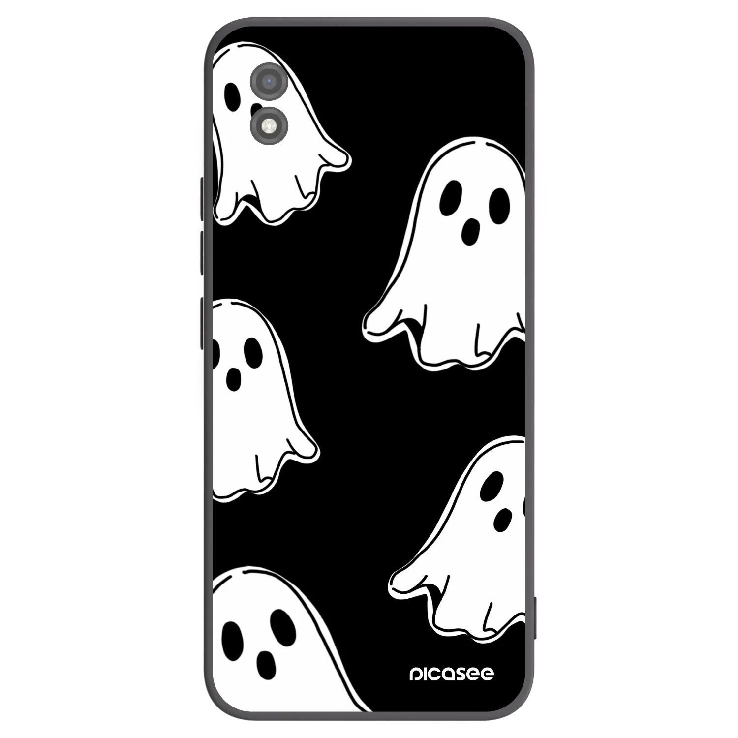Picasee fekete szilikon tok az alábbi mobiltelefonokra Realme C11 (2021) - Black ghosts