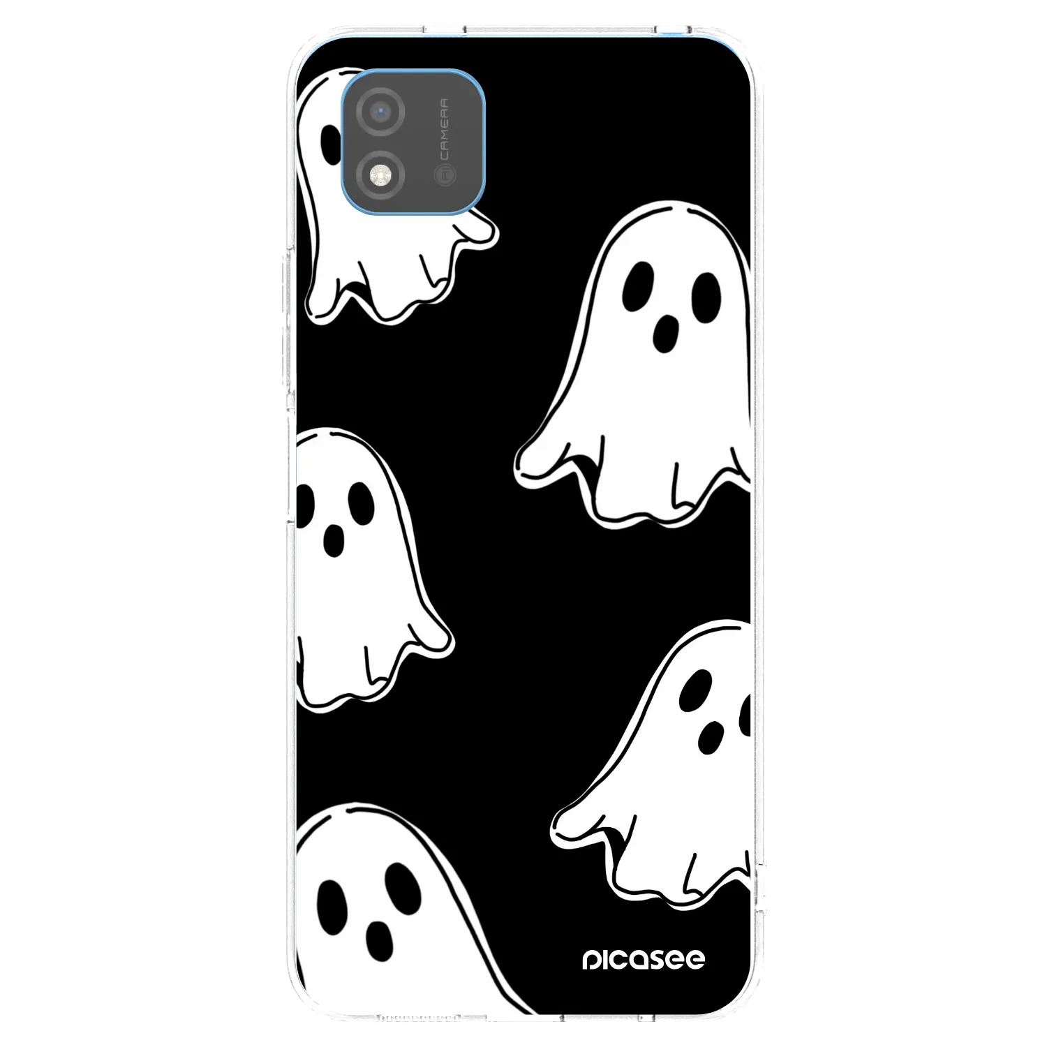 Picasee átlátszó szilikon tok az alábbi mobiltelefonokra Realme C11 (2021) - Black ghosts