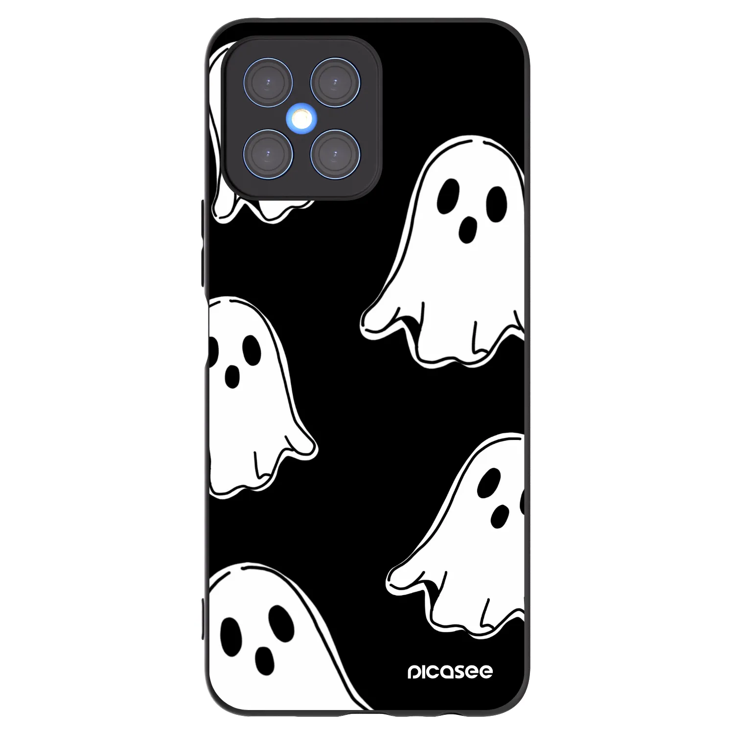 Picasee fekete szilikon tok az alábbi mobiltelefonokra Honor X8 4G - Black ghosts
