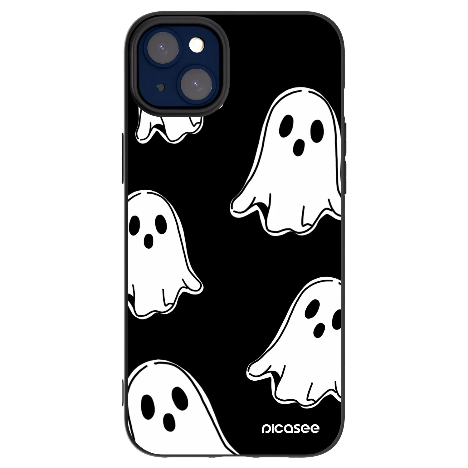 Picasee fekete szilikon tok az alábbi mobiltelefonokra Apple iPhone 14 Plus - Black ghosts