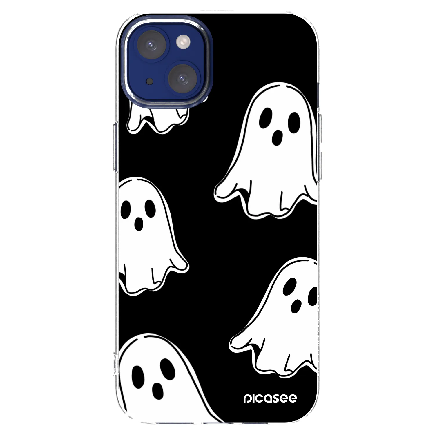 Picasee átlátszó szilikon tok az alábbi mobiltelefonokra Apple iPhone 14 Plus - Black ghosts
