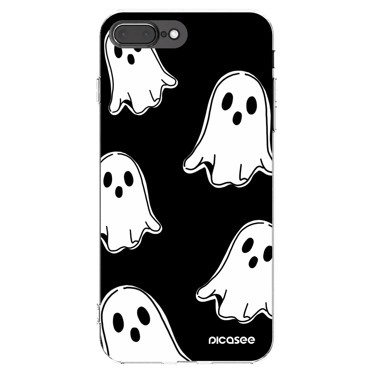 Picasee átlátszó szilikon tok az alábbi mobiltelefonokra Apple iPhone 8 Plus - Black ghosts