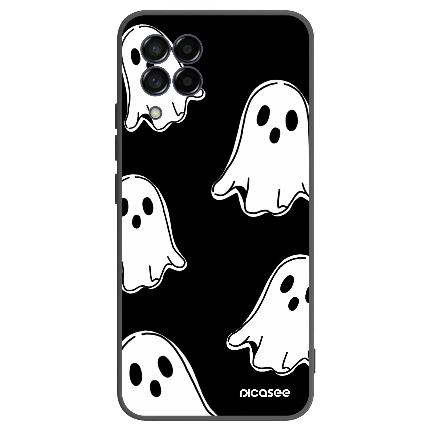 Picasee fekete szilikon tok az alábbi mobiltelefonokra Samsung Galaxy M53 5G - Black ghosts