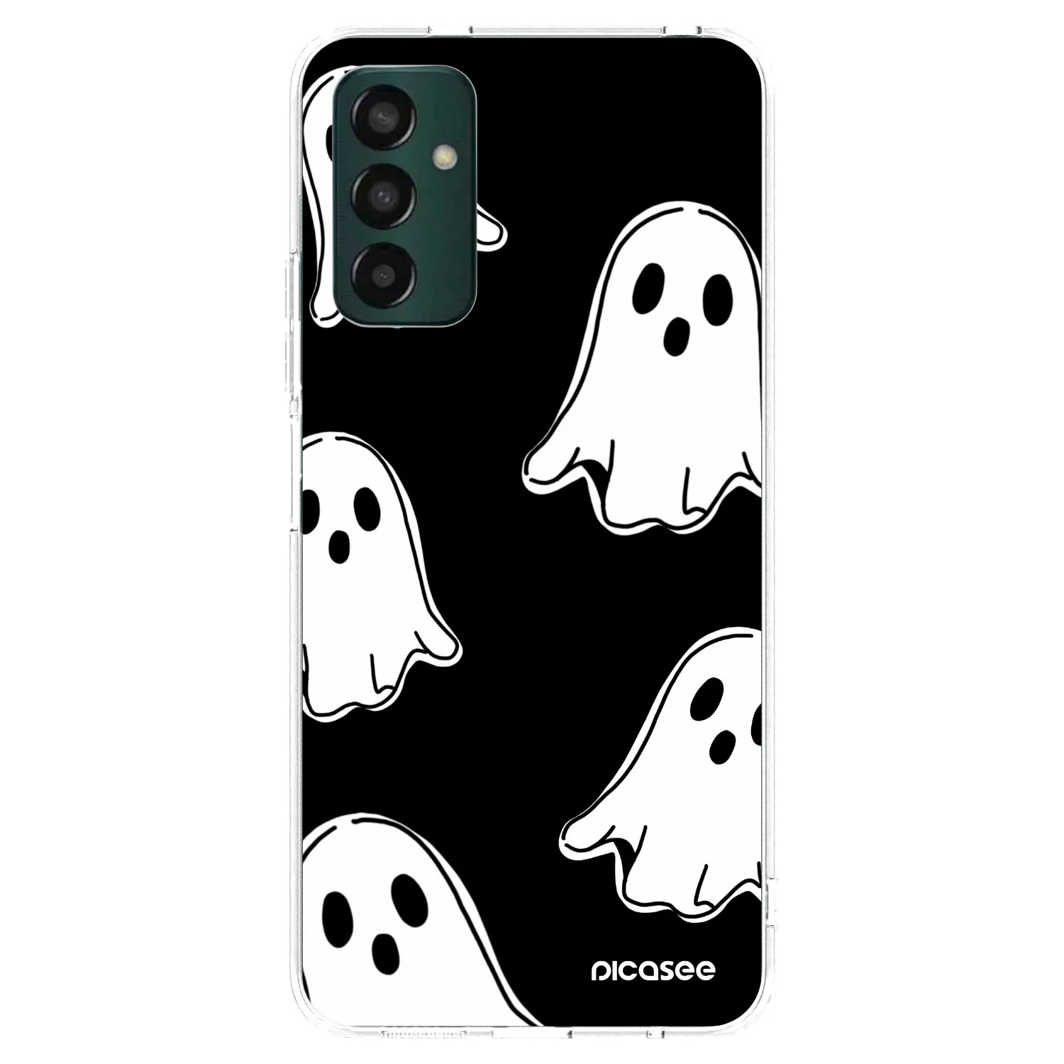 Picasee átlátszó szilikon tok az alábbi mobiltelefonokra Samsung Galaxy M13 M135F - Black ghosts