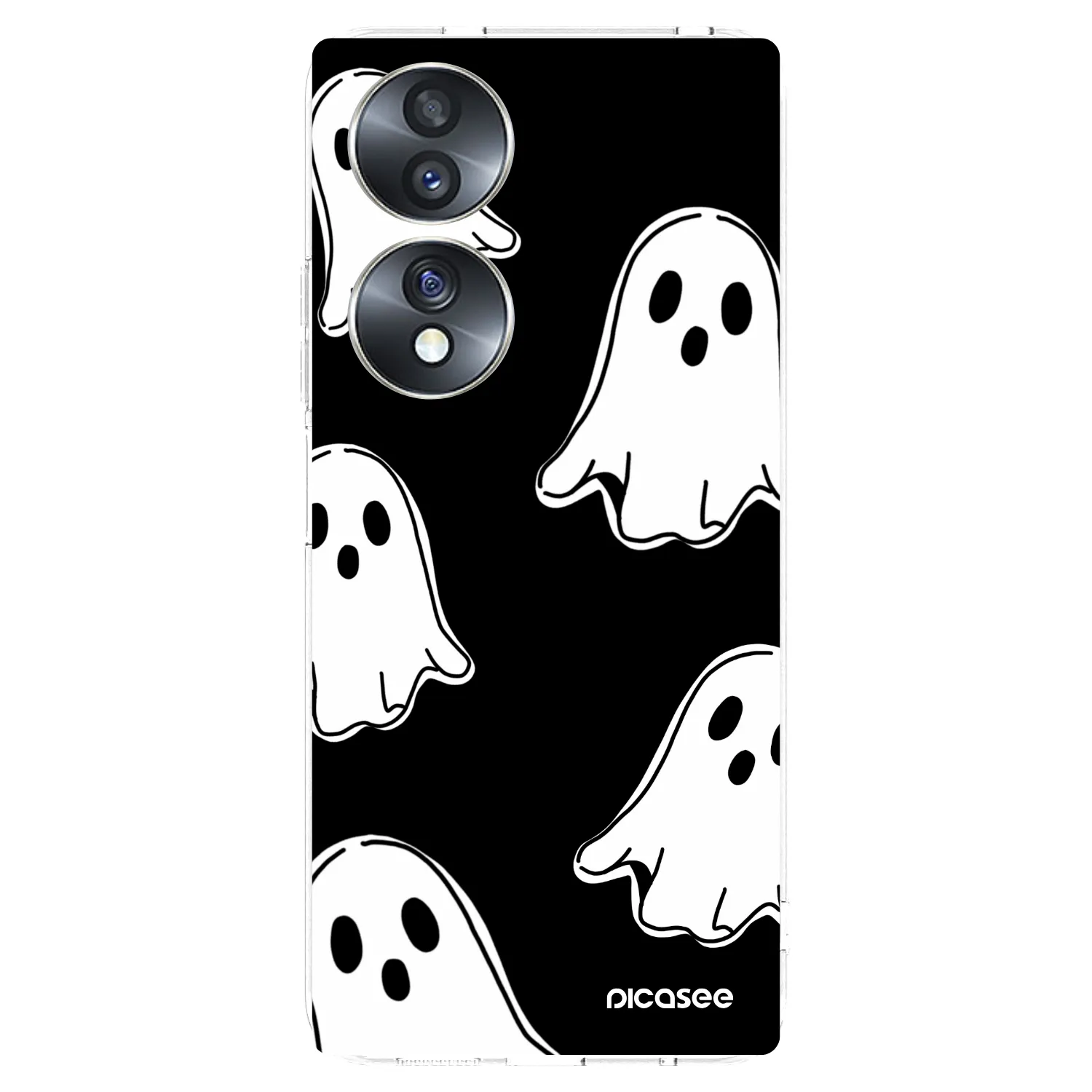 Picasee átlátszó szilikon tok az alábbi mobiltelefonokra Honor 70 - Black ghosts