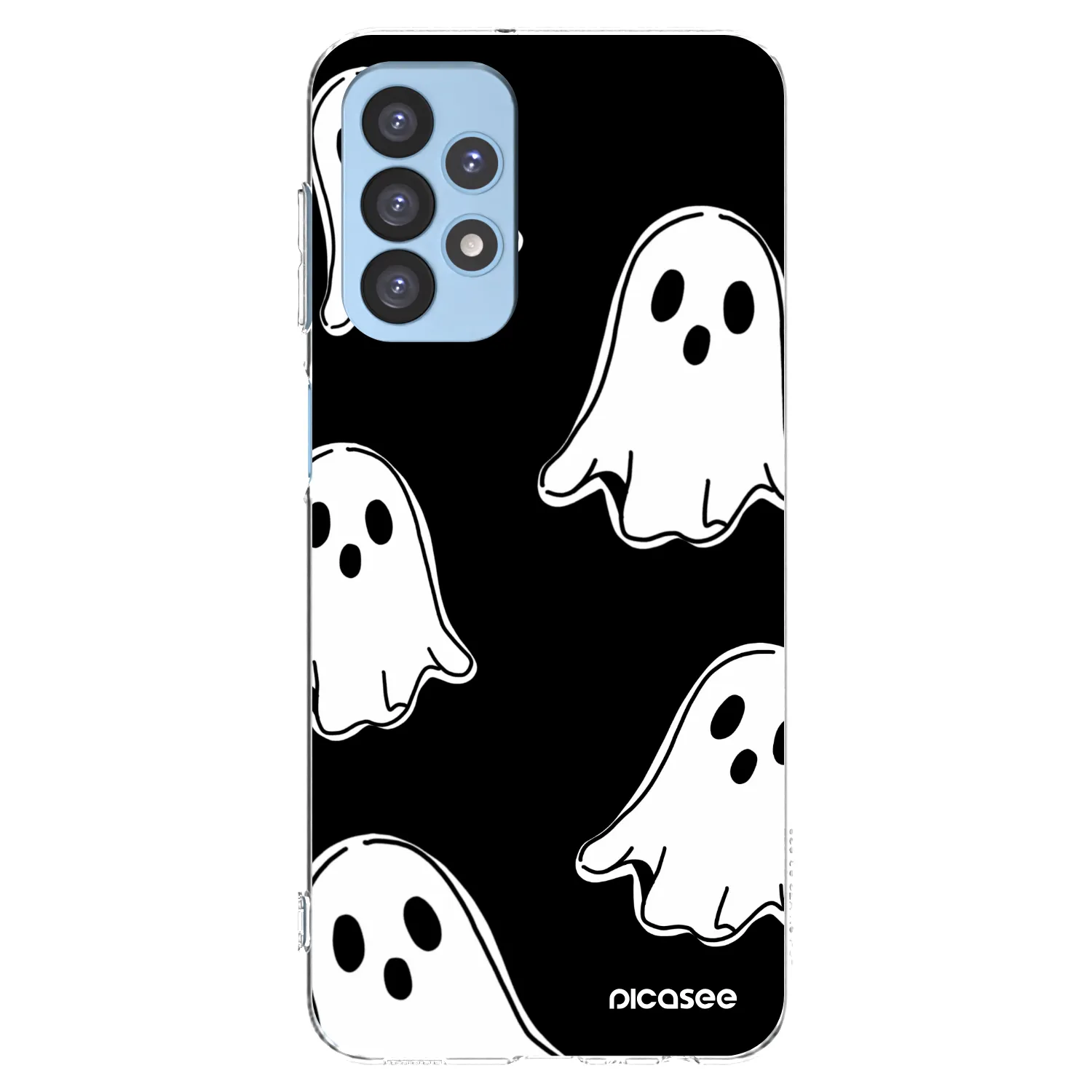 Picasee átlátszó szilikon tok az alábbi mobiltelefonokra Samsung Galaxy A23 A235F 4G - Black ghosts