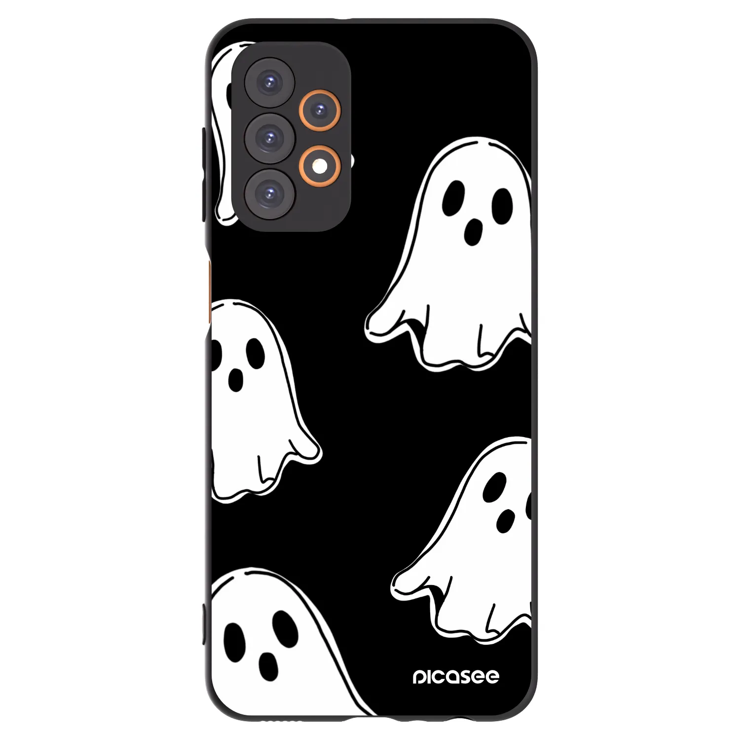 Picasee fekete szilikon tok az alábbi mobiltelefonokra Samsung Galaxy A23 A236B 5G - Black ghosts
