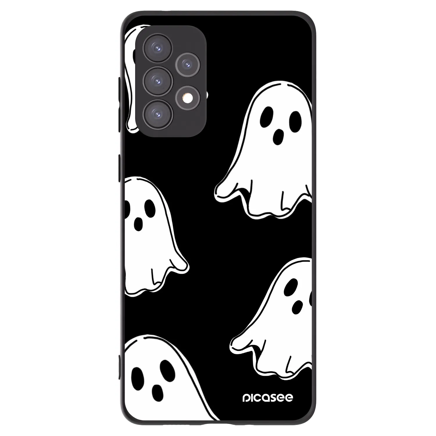Picasee fekete szilikon tok az alábbi mobiltelefonokra Samsung Galaxy A73 5G - Black ghosts