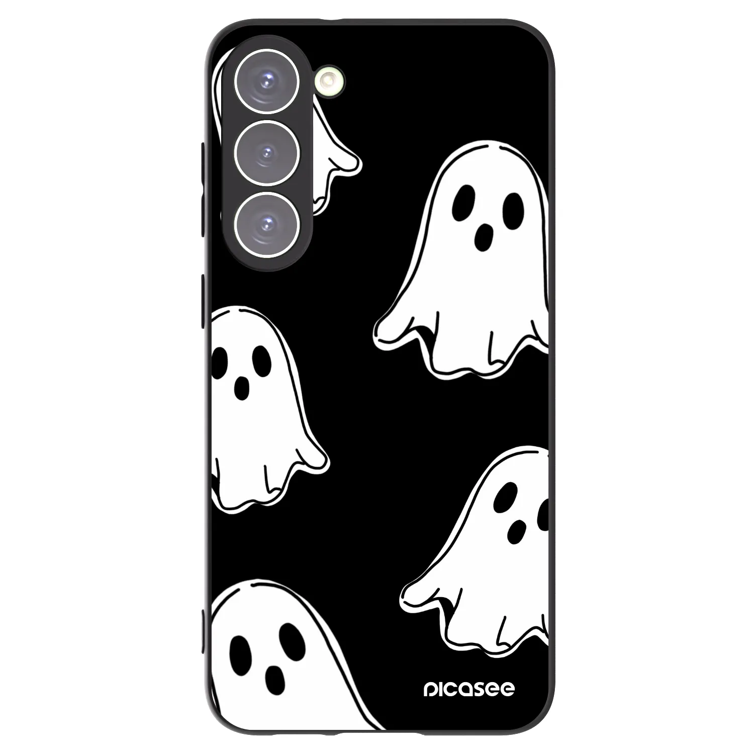 Picasee fekete szilikon tok az alábbi mobiltelefonokra Samsung Galaxy S23+ 5G - Black ghosts